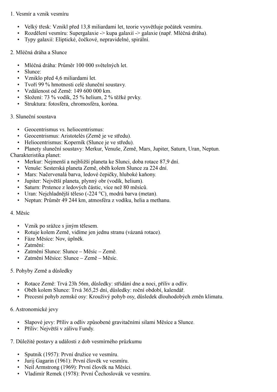 # Vesmír
## Vznik vesmíru - velký třesk
Vesmír vznikl asi před 13,8 miliardami let. Nejpravděpodobnější teorií o jeho vzniku je teorie Vel