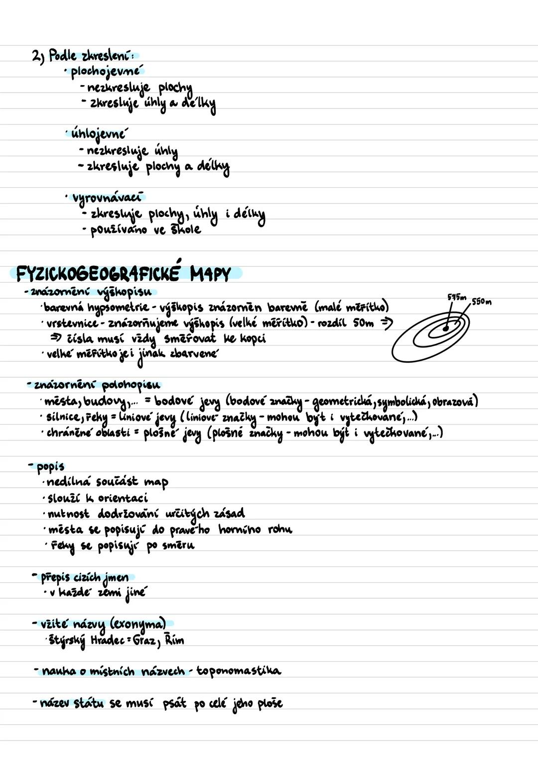 # KARTOGRAFIE
- nauka o mapách (vyměřování, vznik, interpretace)
- mapa-zmenšený a zjednodušený obraz země převedený do roviny pomocí
karto