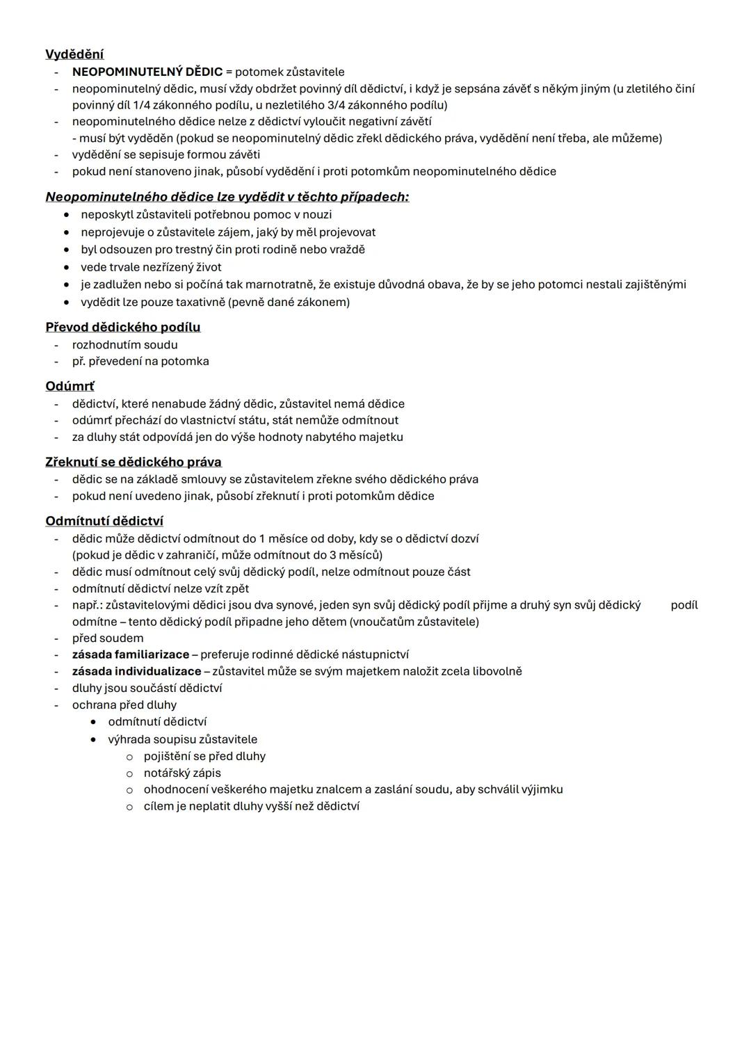 --- OCR Start ---
Dědění = dědická sukcese
Soukromé právo VI.
přechod vlastnických práv ze zůstavitele na dědice
ZŮSTAVITEL =FO, po jehož sm