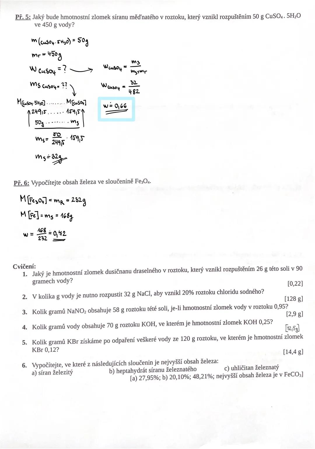Hmotnostní zlomek
ms
-hmotnost složky
ms
w=
mg+mr
-hmotnost celého roztoku
Wr
mg
W. 100 = hmotnostní %
mp=ms. mr
ms.mr
hmotnost
složky
hmotn