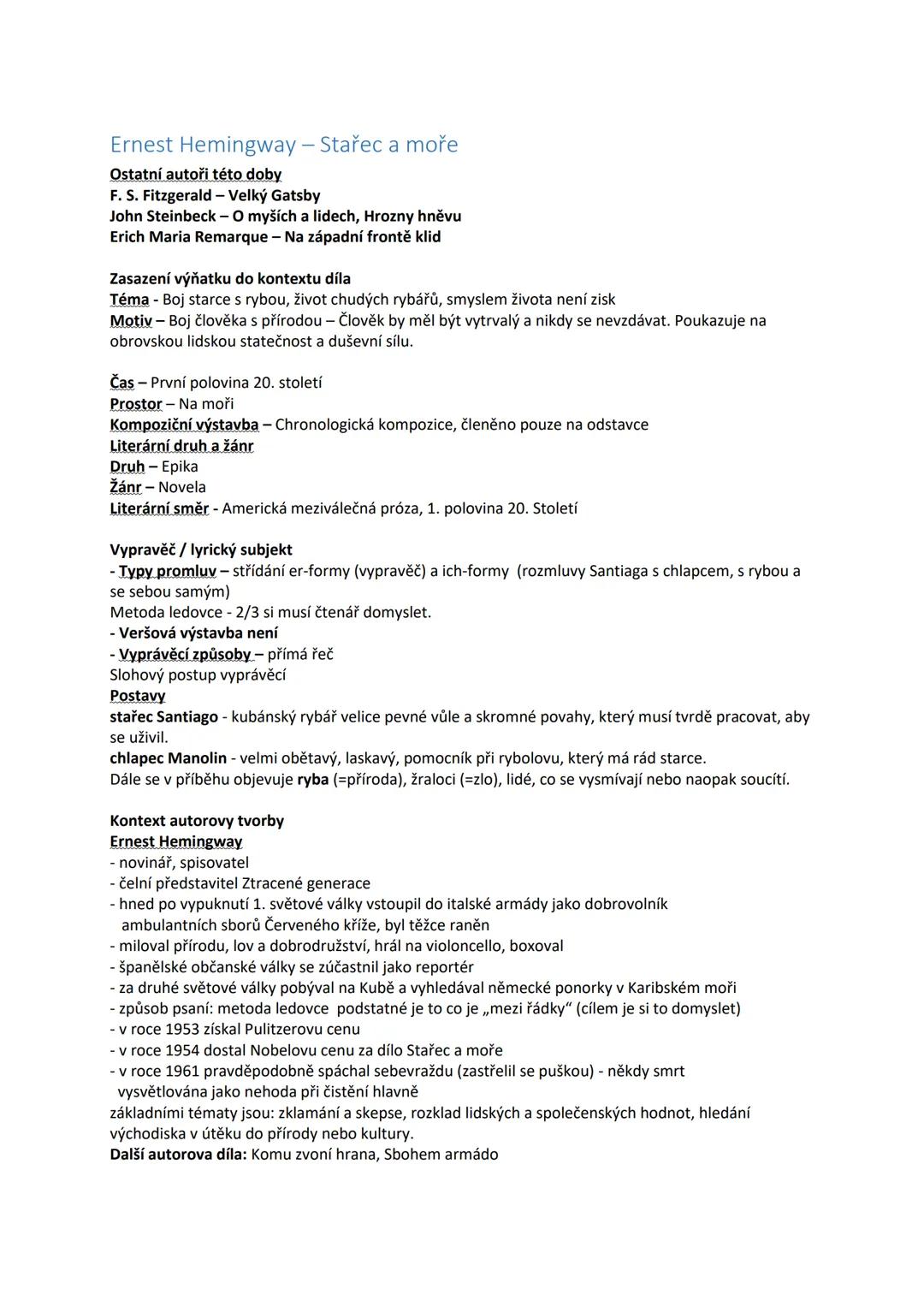 Ernest Hemingway - Stařec a moře