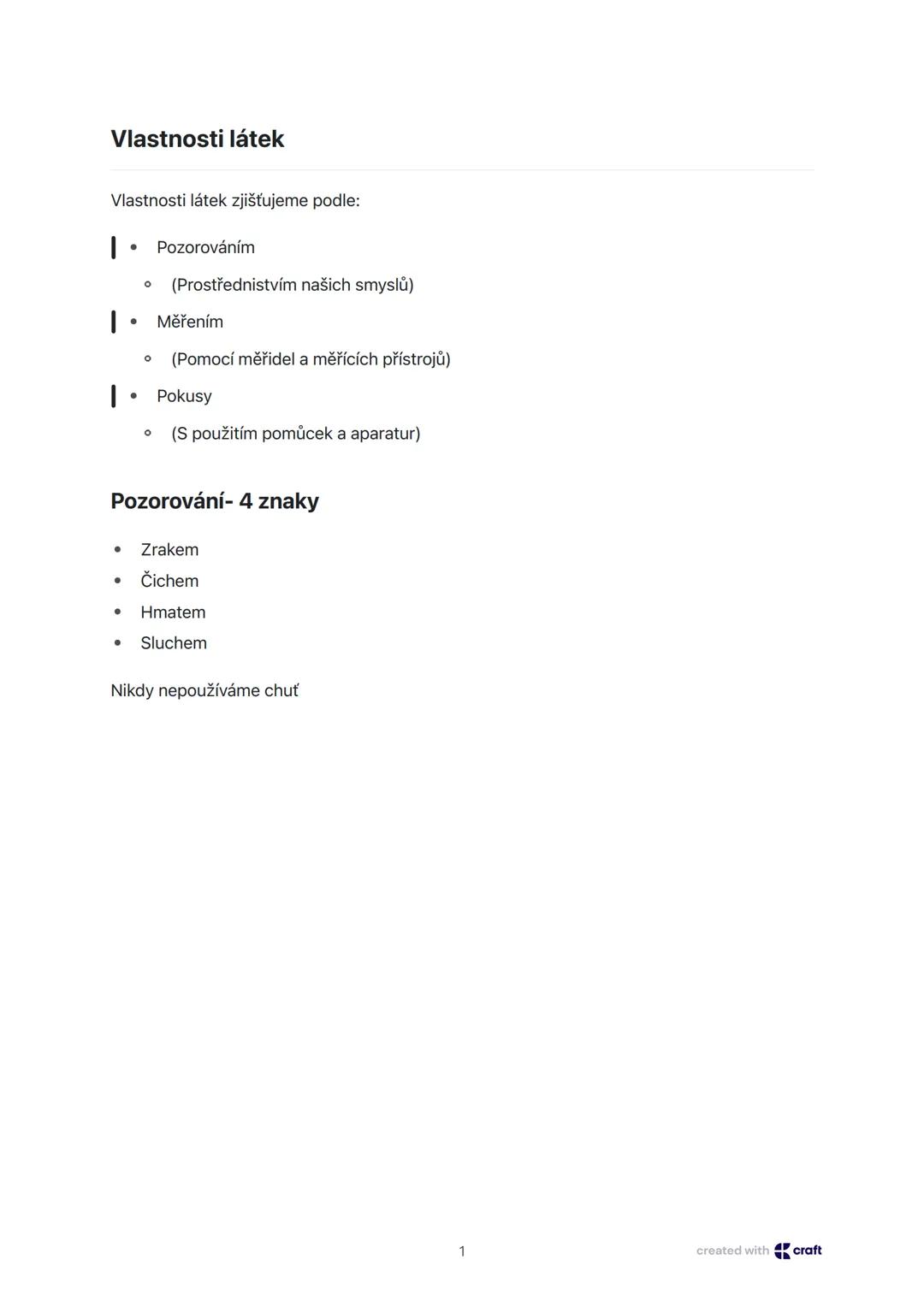 Vlastnosti látek - jak je zjišťujeme