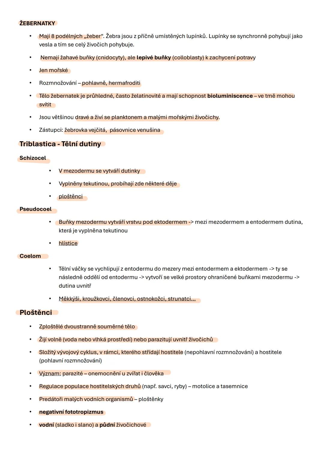 # Biologie 9
1. Cefalizace - proces, při kterém se během evoluce soustřeďují nervová centra v přední části těla, což
vede k vytvoření hlav