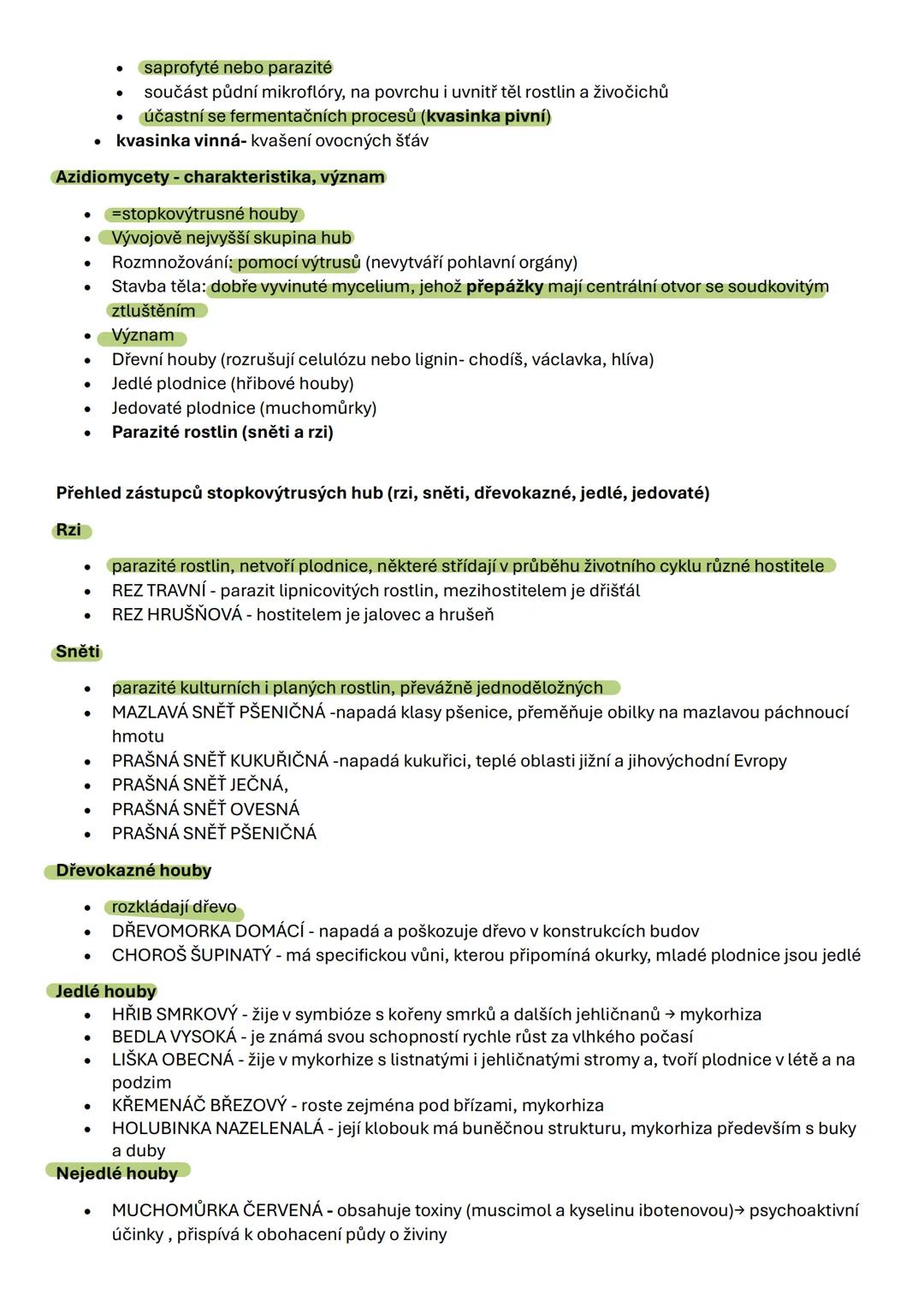 # 7. Houby a lišejníky
1. Heterotrofní výživa - Způsob výživy, kdy organismus získává energii a stavební látky z organických látek, které
p