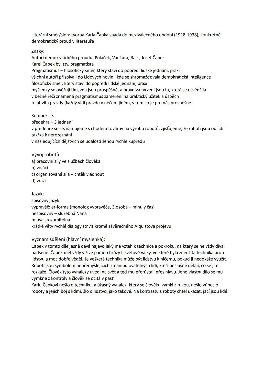 ## Autor
Karel Čapek - R.U.R
* český novinář, spisovatel, dramatik a cestovatel - jeden z největších českých autorů a novinářů
* vystudoval