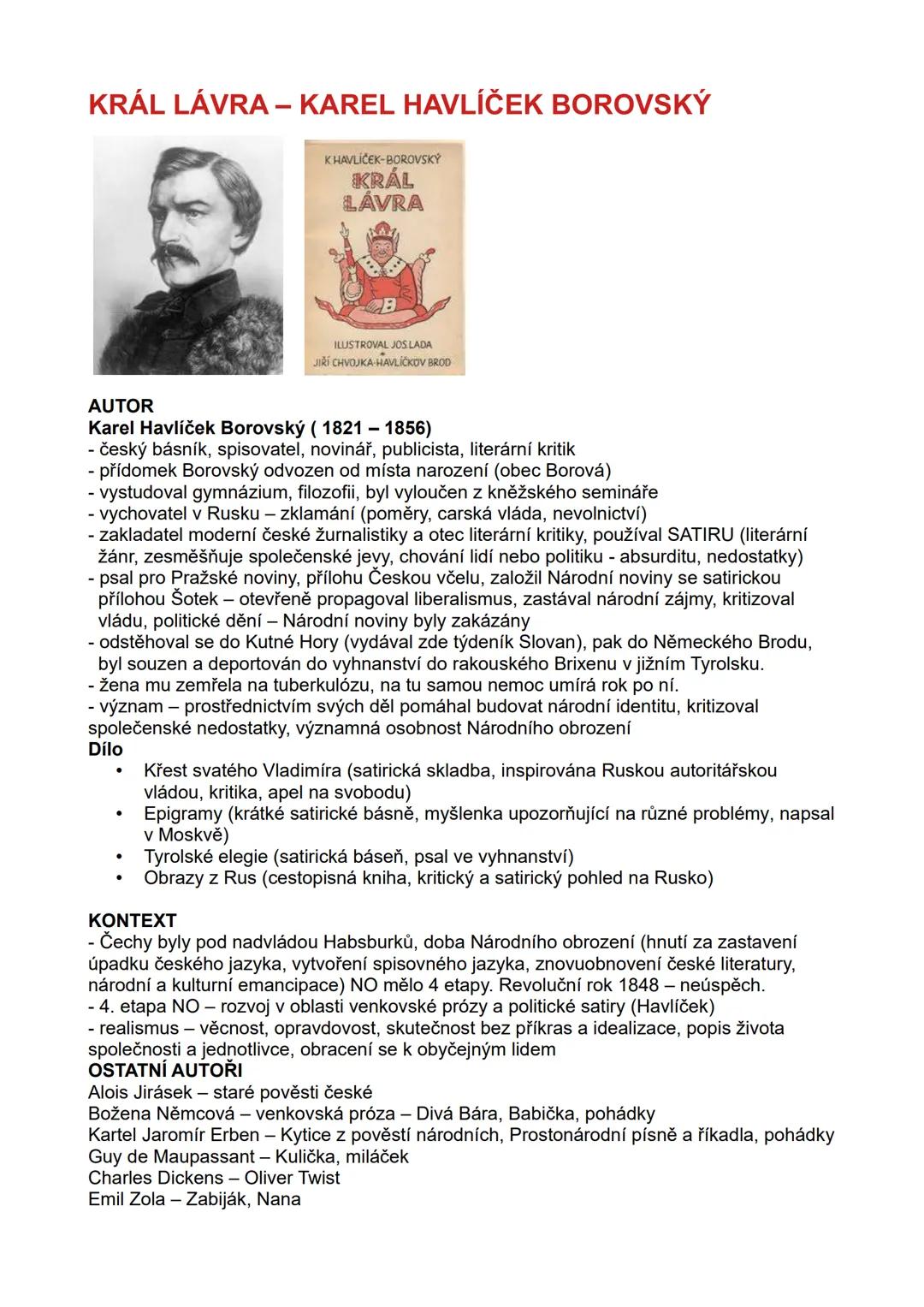 --- OCR Start ---
KRÁL LÁVRA - KAREL HAVLÍČEK BOROVSKÝ
K HAVLÍČEK-BOROVSKÝ
KRÁL
LAVRA
ILUSTROVAL JOS LADA
JIŘÍ CHVOJKA HAVLÍČKOV BROD
AUTOR
