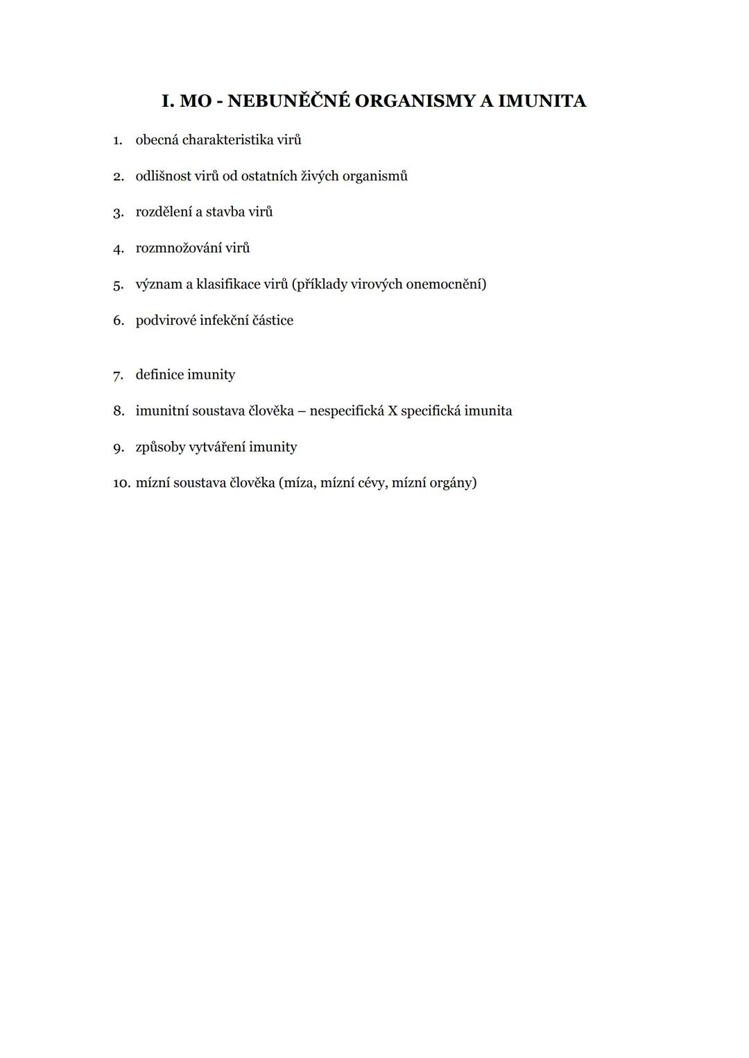 Maturitní otázka - Viry a nebuněčné organismy