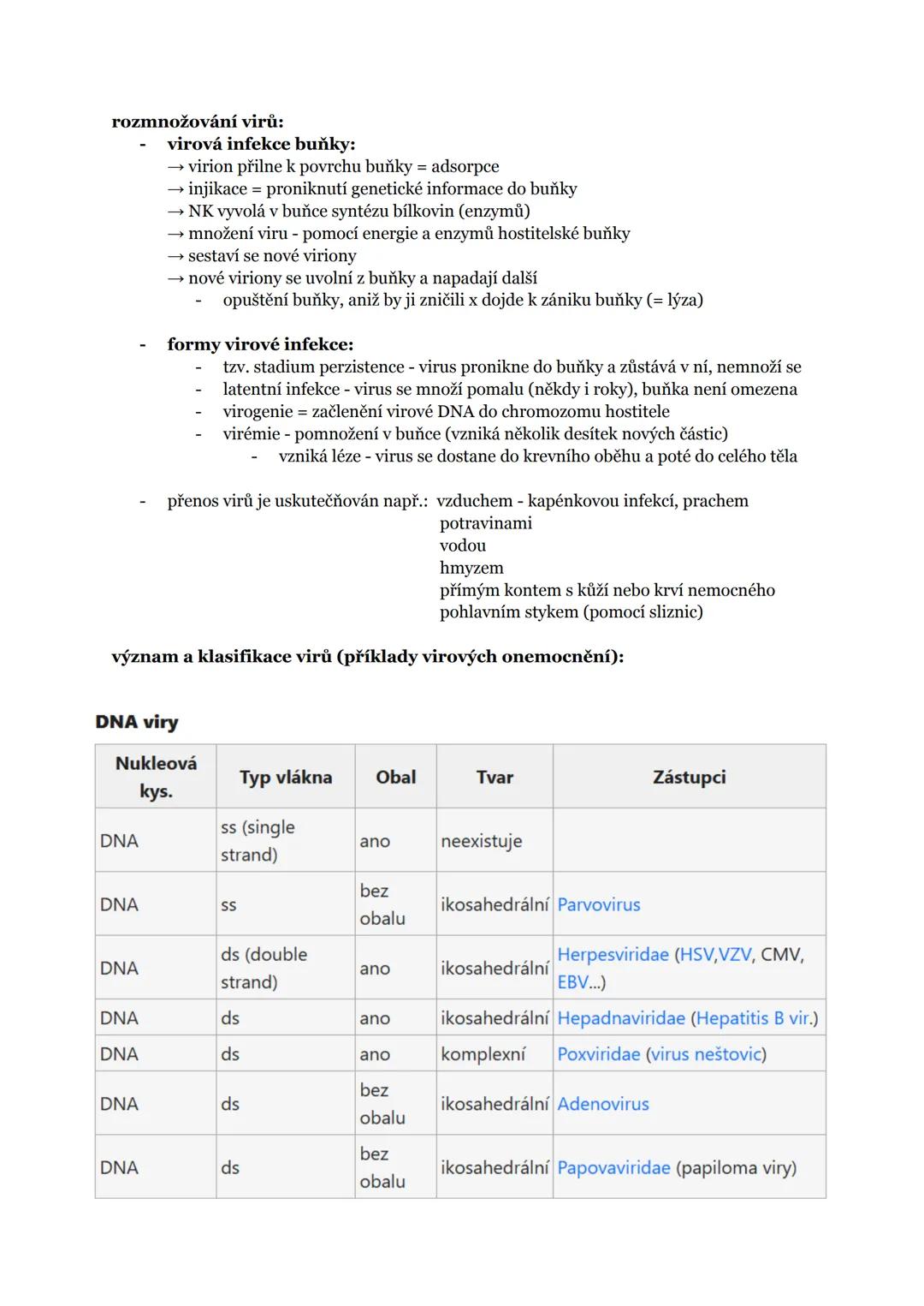 I. MO - NEBUNĚČNÉ ORGANISMY A IMUNITA
1. obecná charakteristika virů
2. odlišnost virů od ostatních živých organismů
3. rozdělení a stavba v