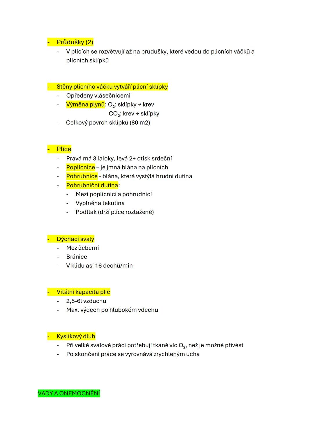 # DÝCHACÍ SOUSTAVA
- Vdechovaný vzduch: 21% O2, 78% N2, 0,03% CO2
- O₂ + živiny → CO2 + H2O + energie
Zevní (vnější) dýchání
- Výměna ply