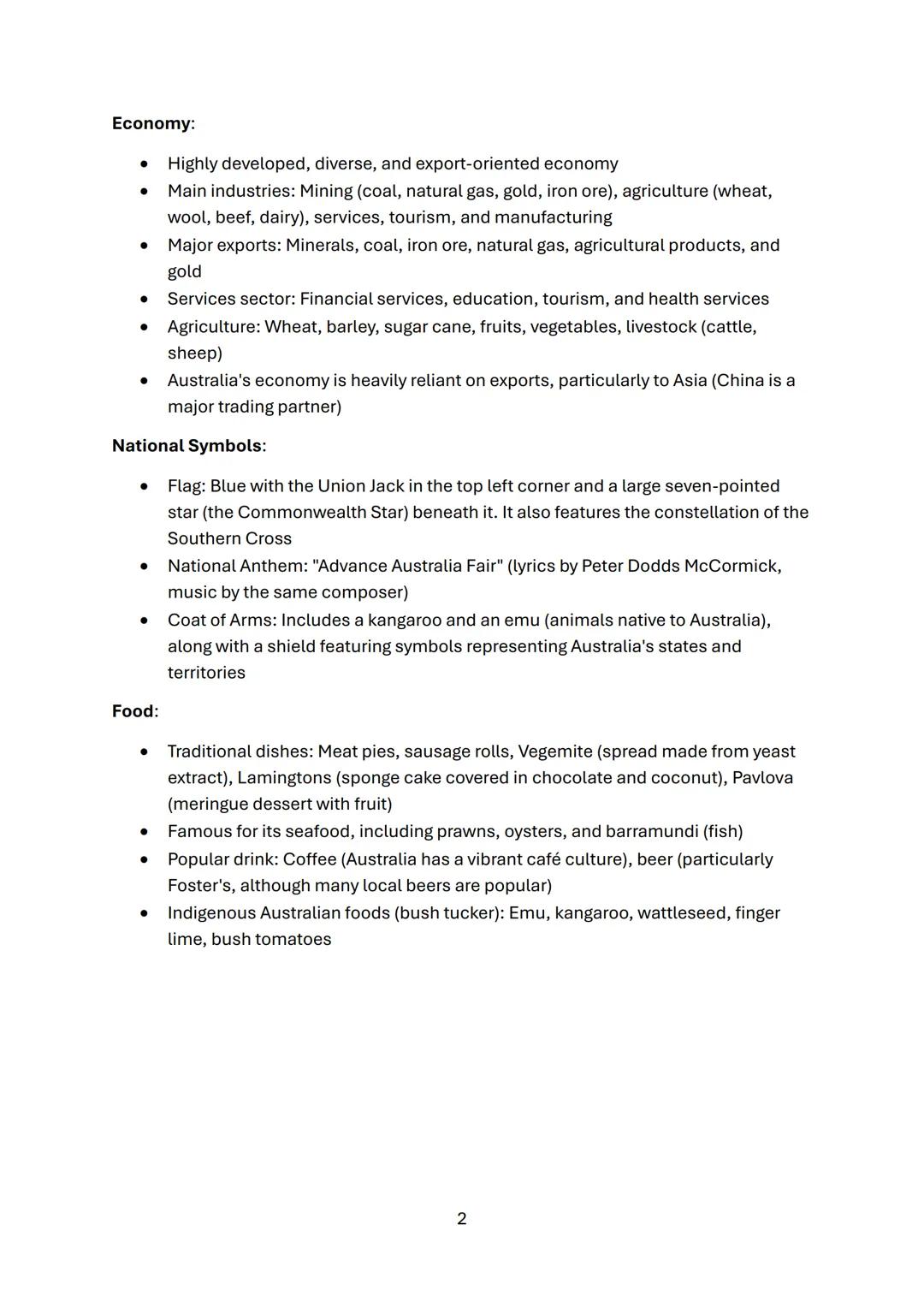 # AUSTRALIA
## Geography:
- Located in the Southern Hemisphere, it is both a country and a continent
- The sixth-largest country in the wor