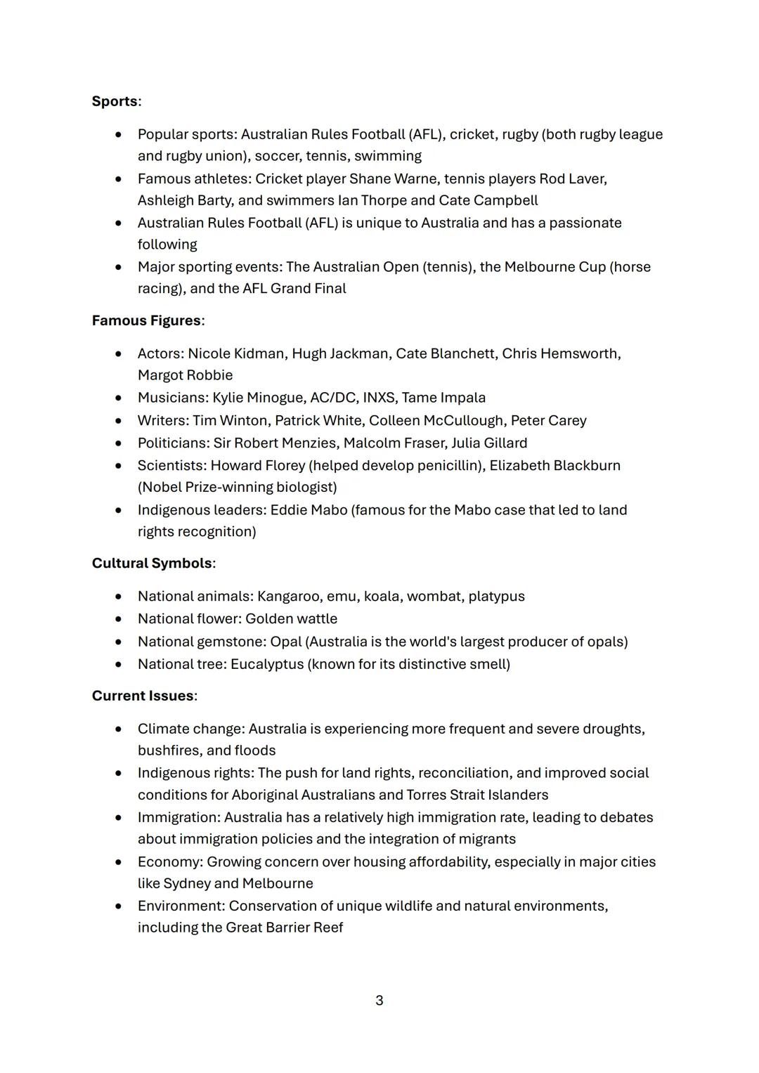 # AUSTRALIA
## Geography:
- Located in the Southern Hemisphere, it is both a country and a continent
- The sixth-largest country in the wor