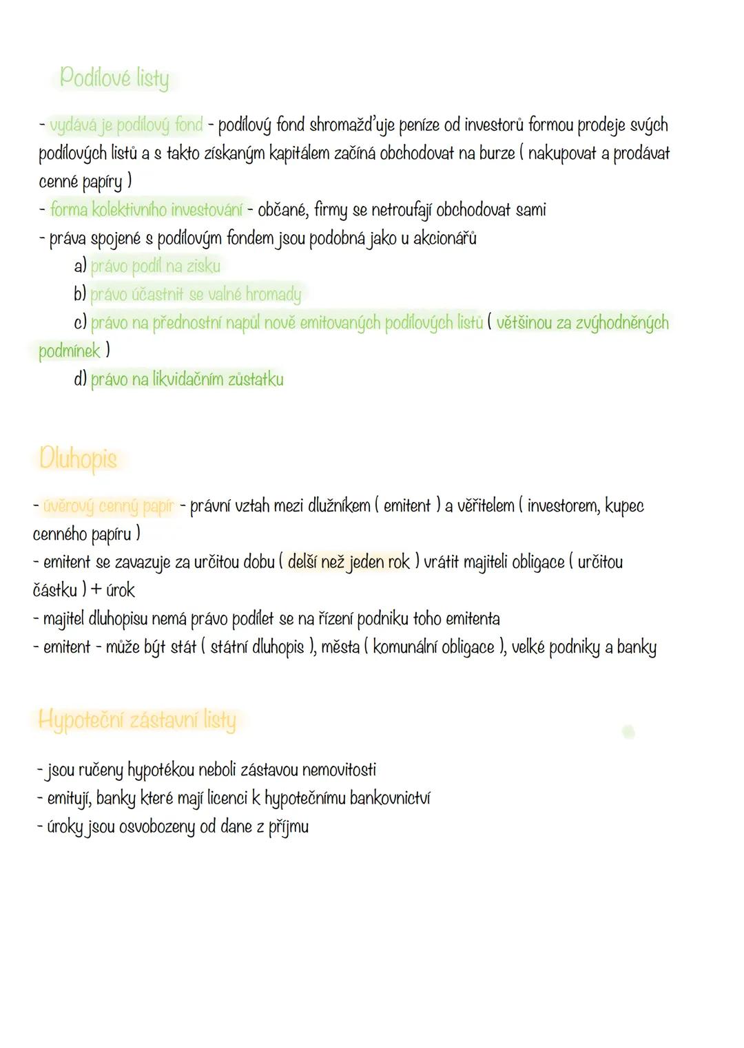 # Finanční trhy
- Jedná se o specificky trh kde se prodává specifické zboží - peníze (hotovost, devize, cenné
papíry, drahé kovy)
- Je zalo