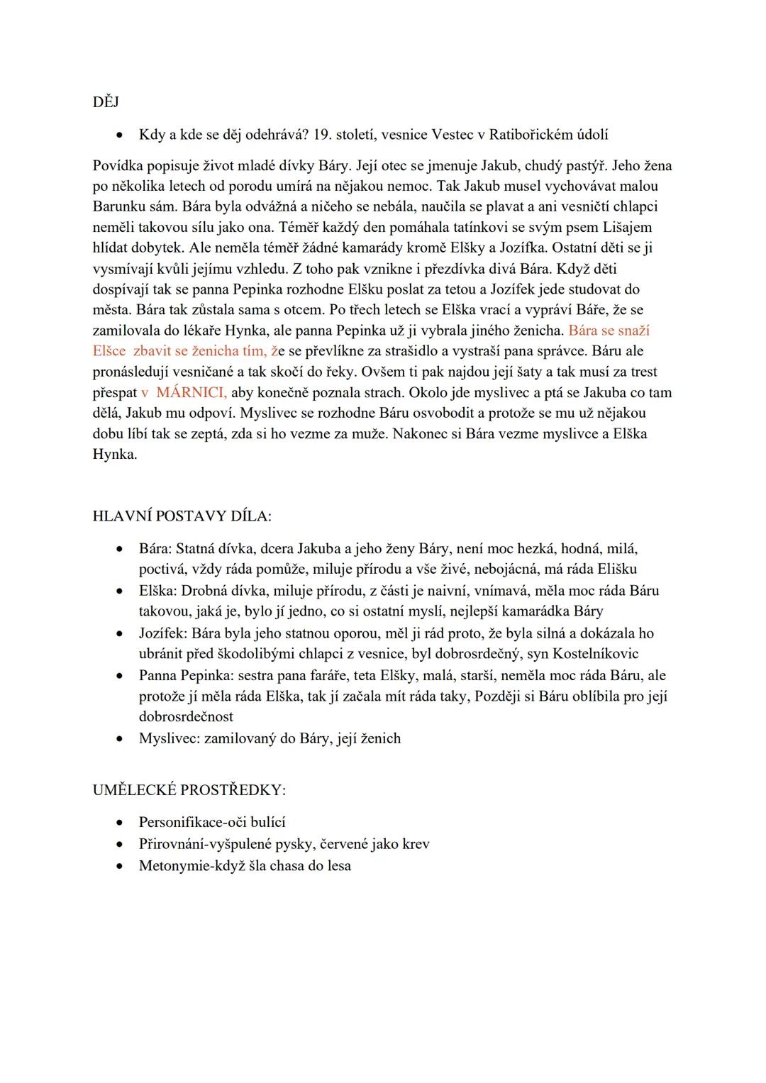 --- OCR Start ---
DIVÁ BÁRA
BOŽENA NĚMCOVÁ
* Narodila se 1816 ve Vídní
* Byla to česká spisovatelka
* Psala pohádky a pověsti = sbírala ústn