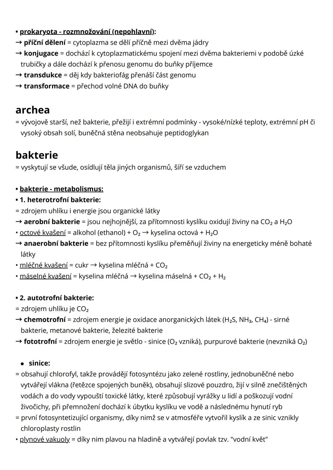 # Mikrobiologie
prokaryota
= má jednodušší stavbu, než eukaryota, biomembrána se vyskytuje jen na povrchu, uvnitř
neobsahuje žádné ohraniče