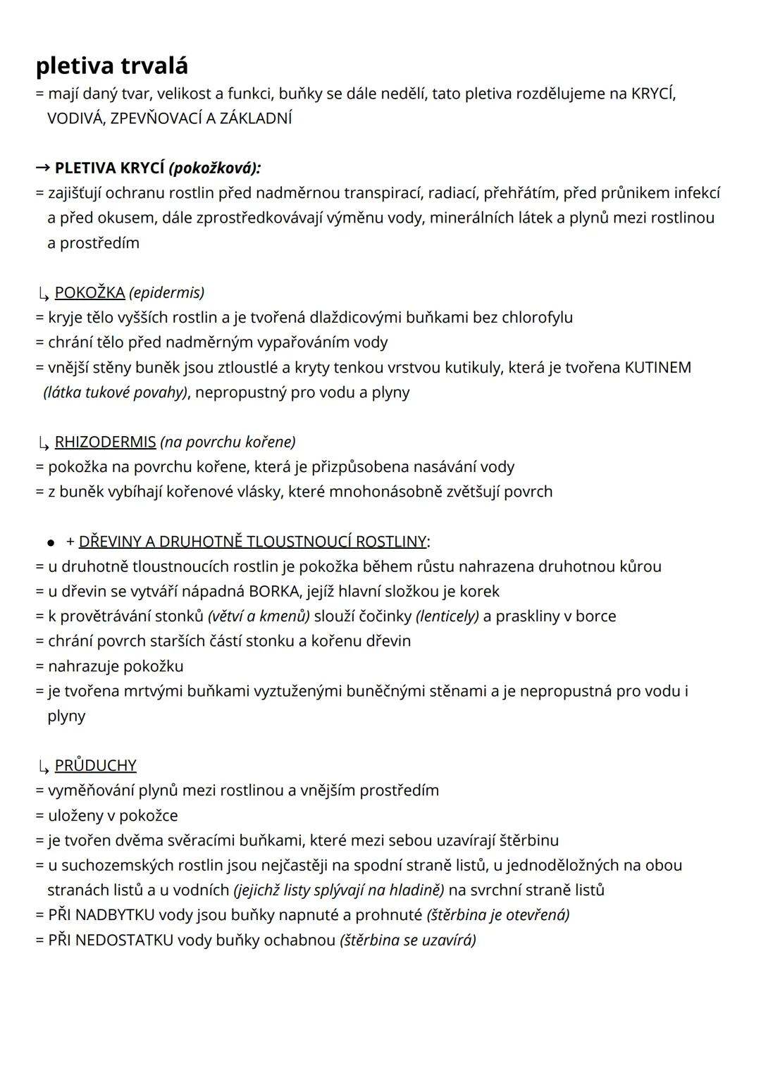 # Histologie pletiv a tkání
= soubor buněk stejného tvaru, původu (vznikají ze stejného základu) a funkce
→ pletivo (rostliny)
* rostlin