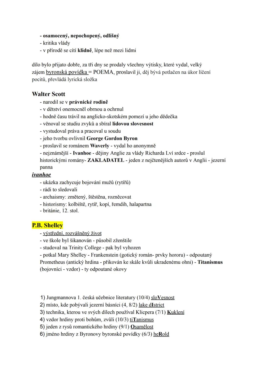 Romantismus- Anglie - 1. pol. 19. stol
= od slova román (dobrodružný, sentimentální)
rozdíly oproti klasicismu:
rozum x city
dramat x epika,