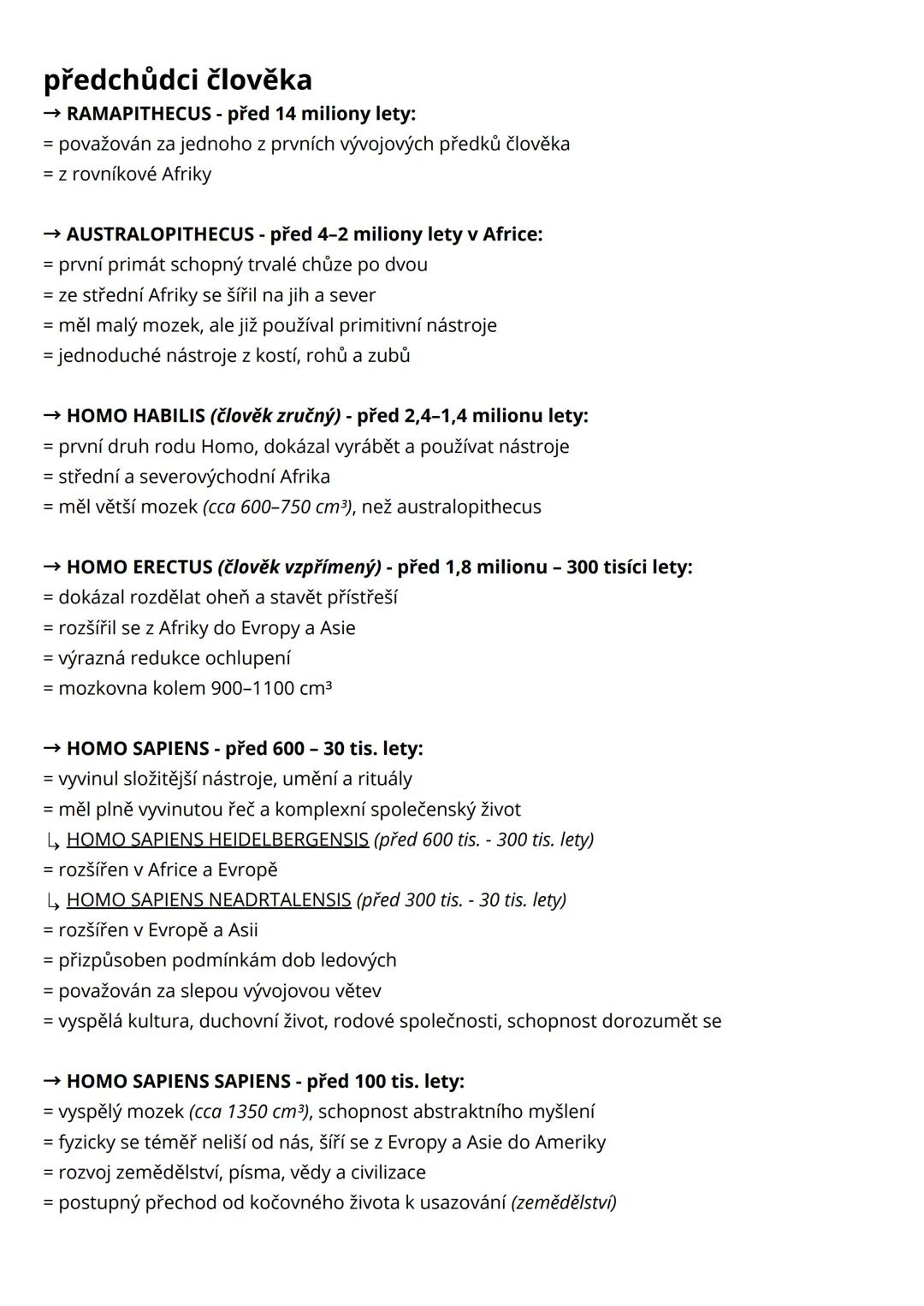 # projevy a podmínky života, vznik
života, antropogeneze
názory na vznik života
→ kreacionismus:
= život na zemi je stvořen vyšší bytostí