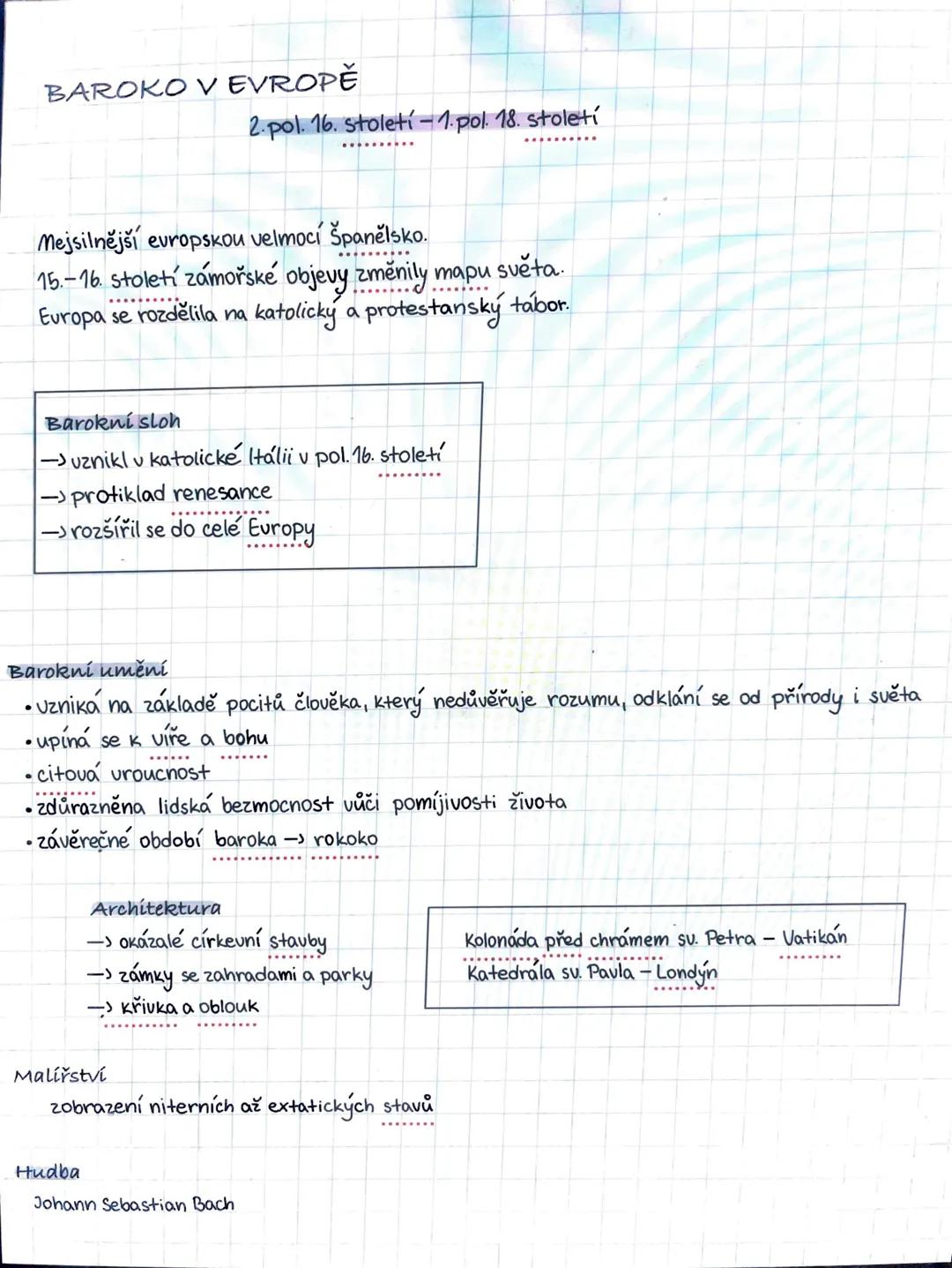 # BAROKO V EVROPĚ
2.pol. 16. století – 1.pol. 18. století
Nejsilnější evropskou velmocí Španělsko.
15.-16. století zámořské objevy změnily