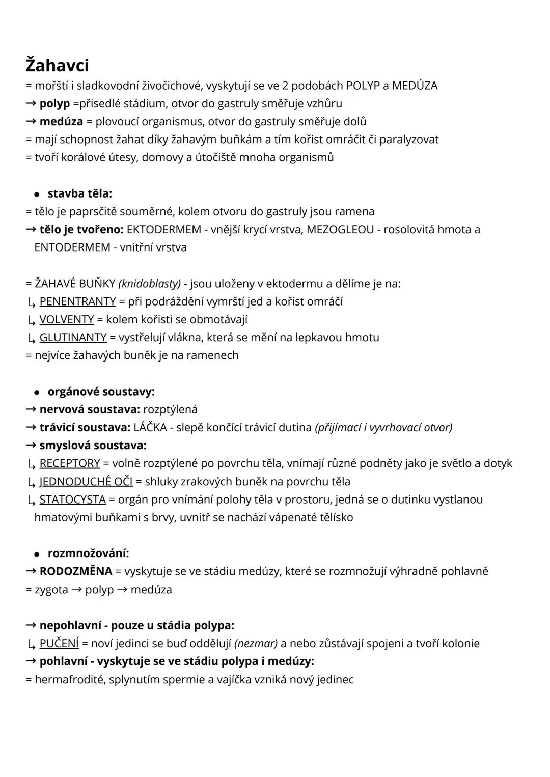 # Bezobratlí s jednoduchou tělní
stavbou
= živočichové, kteří nemají páteř a stavba jejich těla je velmi jednoduchá - často nemají
speciali