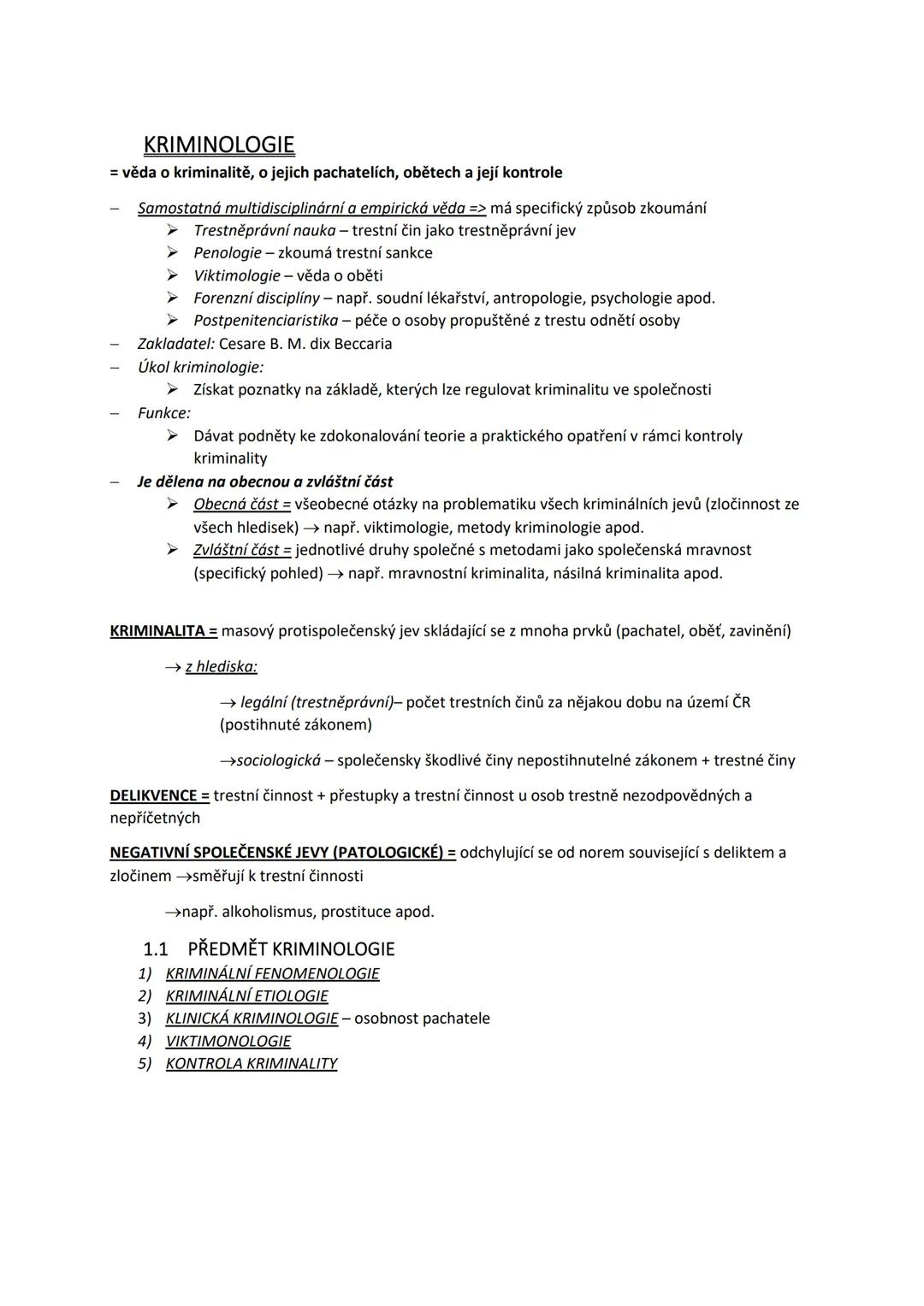 Kriminalistika a kriminologie