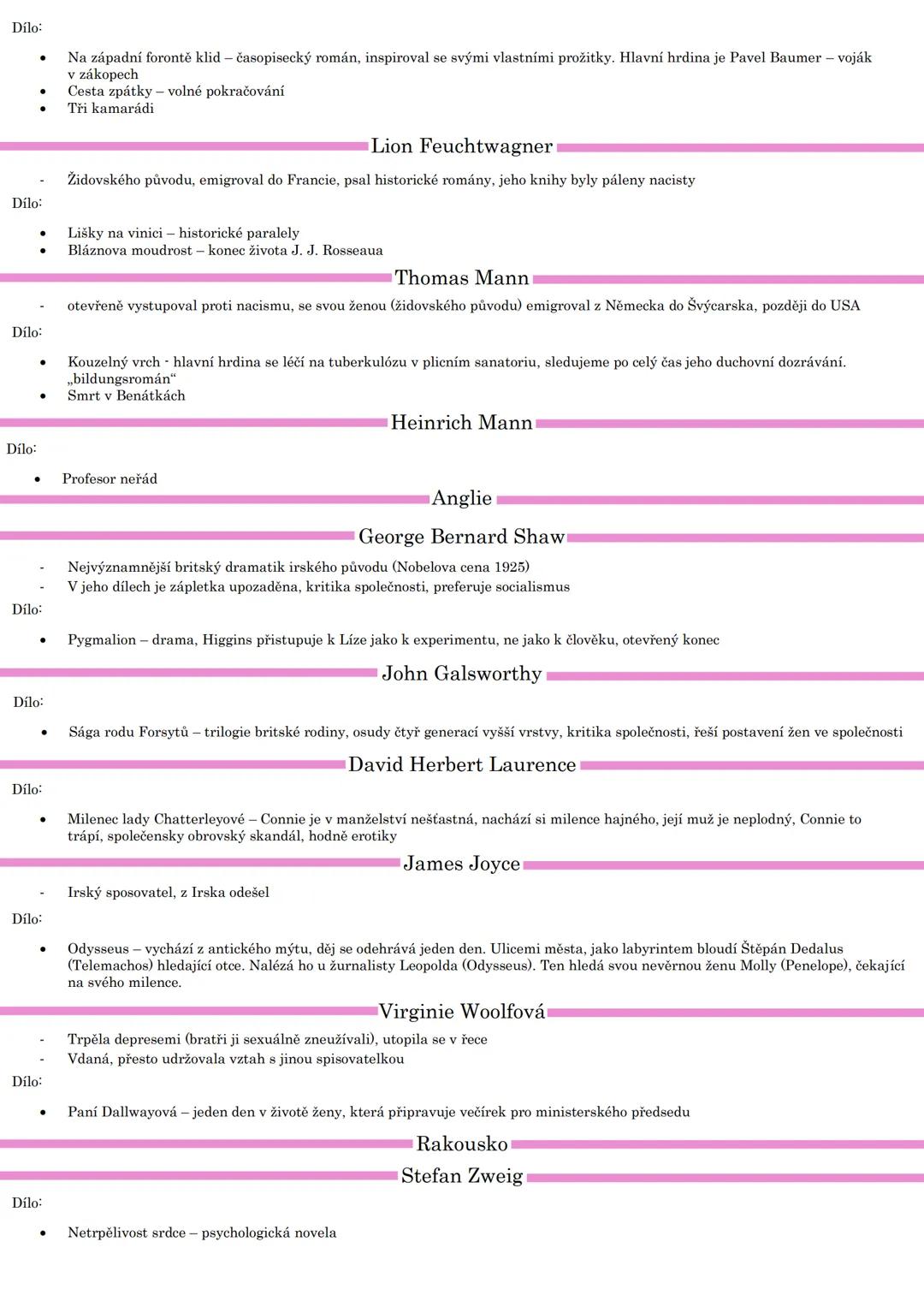 --- OCR Start ---
Světová literatura 1. poloviny 20. století
1. světová válka, hospodářská krize, komunismus a fašismus, vznik ideologií
1.
