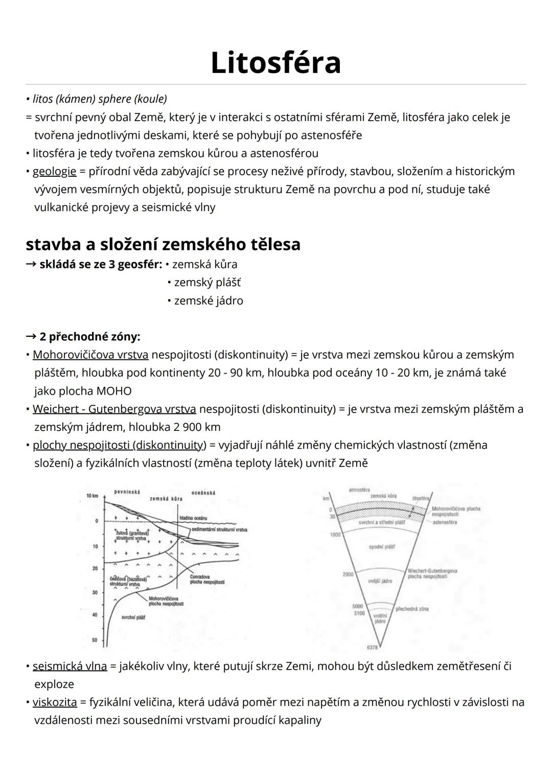 # Litosféra
• litos (kámen) sphere (koule)
= svrchní pevný obal Země, který je v interakci s ostatními sférami Země, litosféra jako celek