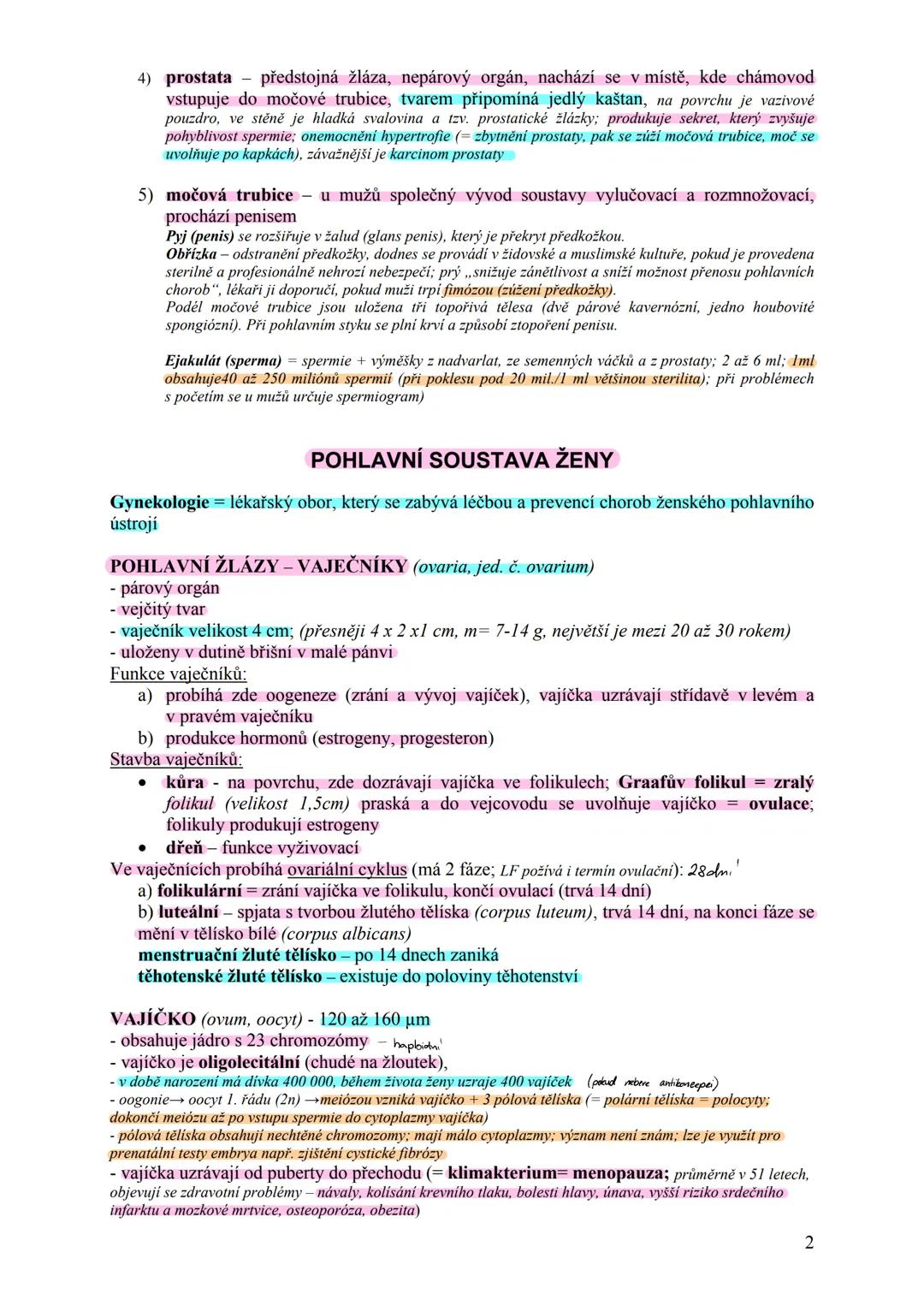 --- OCR Start ---
funkce:
SOUSTAVA ROZMNOŽOVACÍ
(reprodukční, pohlavní)
1) tvorba pohlavních buněk gamety; vajíčka a spermie
2) produkce poh