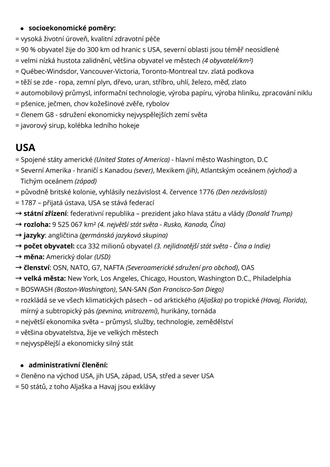 --- OCR Start ---
Severní Amerika
USA
→ Kanada
Amerika
= druhý největší kontinent, skládá se ze dvou samostatných světadílů
= kontinent pojm