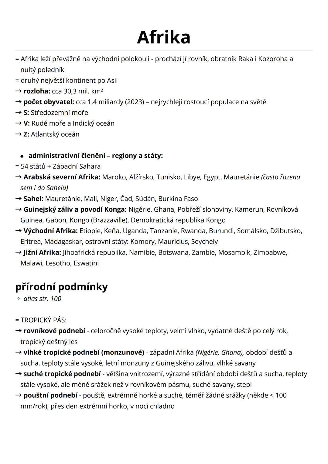 # Afrika
= Afrika leží převážně na východní polokouli - prochází jí rovník, obratník Raka i Kozoroha a
nultý poledník
= druhý největší kont