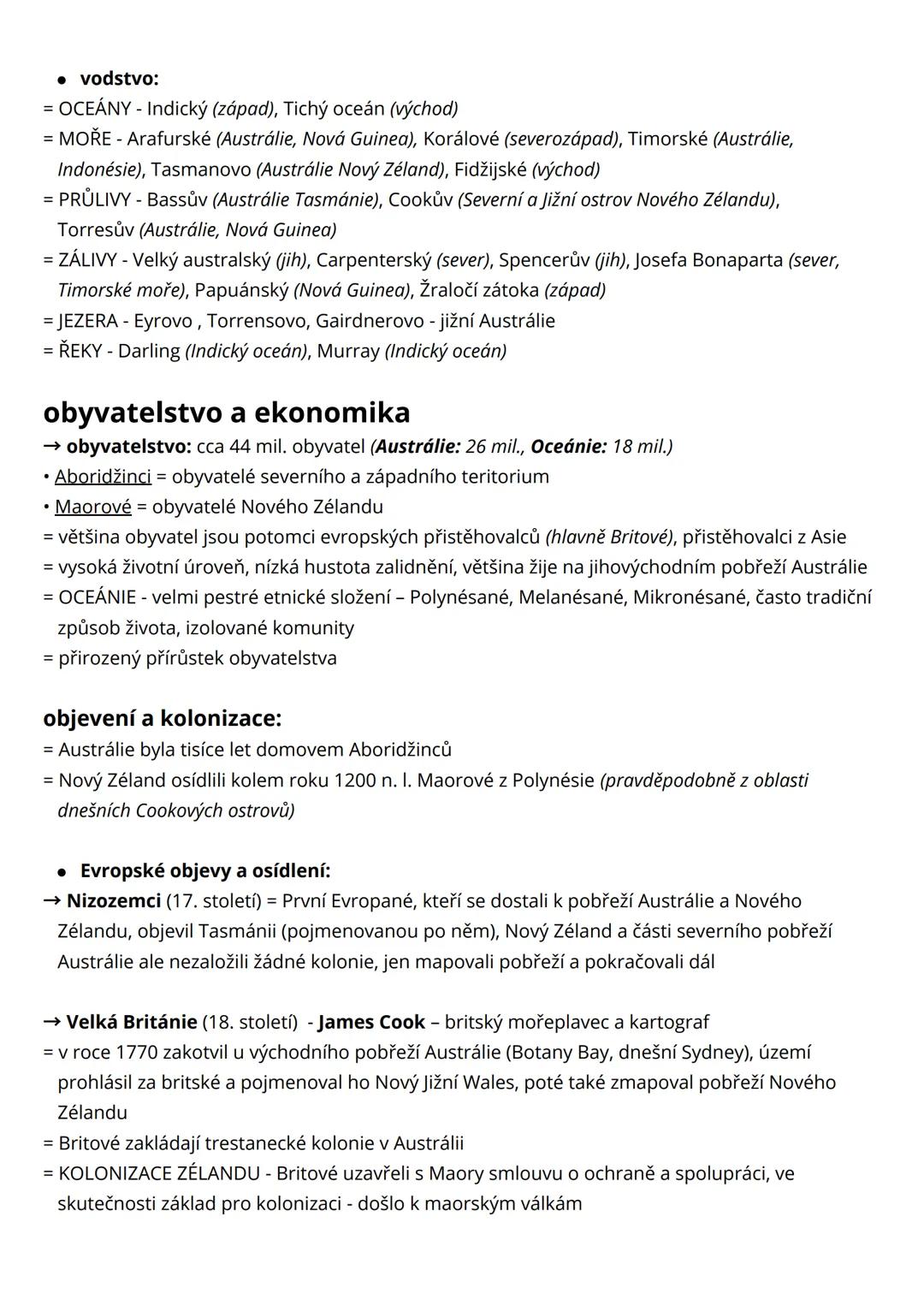• atlas str. 132, 134
Austrálie, Oceánie
→ Austrálie - nejmenší světadíl, zároveň samostatný stát a kontinent
→ Nový Zéland, Oceánie - ostro