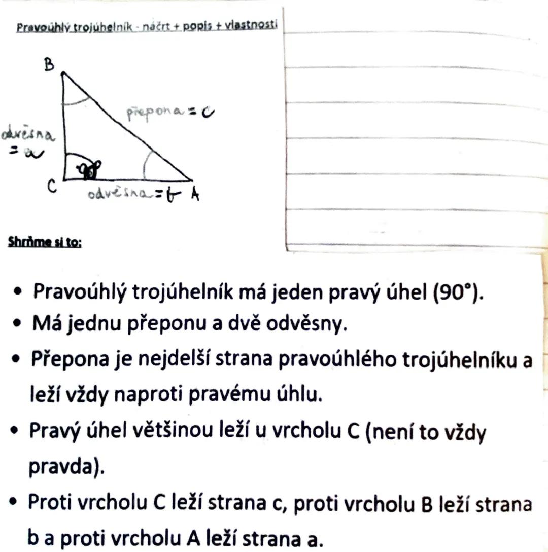 # Pythagorova věta
* Pythagorova věta platí jen pro PRAVOÚHLÝ
trojúhelník. Neplatí tedy pro rovnostranný a
rovnoramenný.
* Vzorec Pythagoro