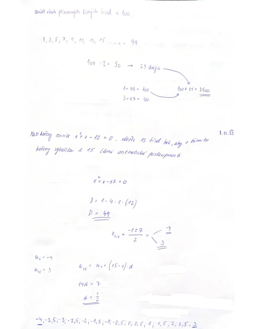 # ARITMETICKÁ POSLOUPNOST
2,4,6,8,10,12,14
6,3,0,-3,-6-9
-719,17,25, 33
$a$
$d$ deference
↓
$a_1, a_2, a_3, a_4, a_5, a_6$ ... $a_{n