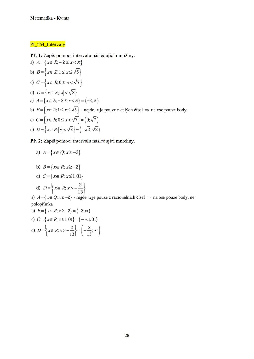 Matematika - Kvinta
Číselné obory..................................................3
Množiny................................................