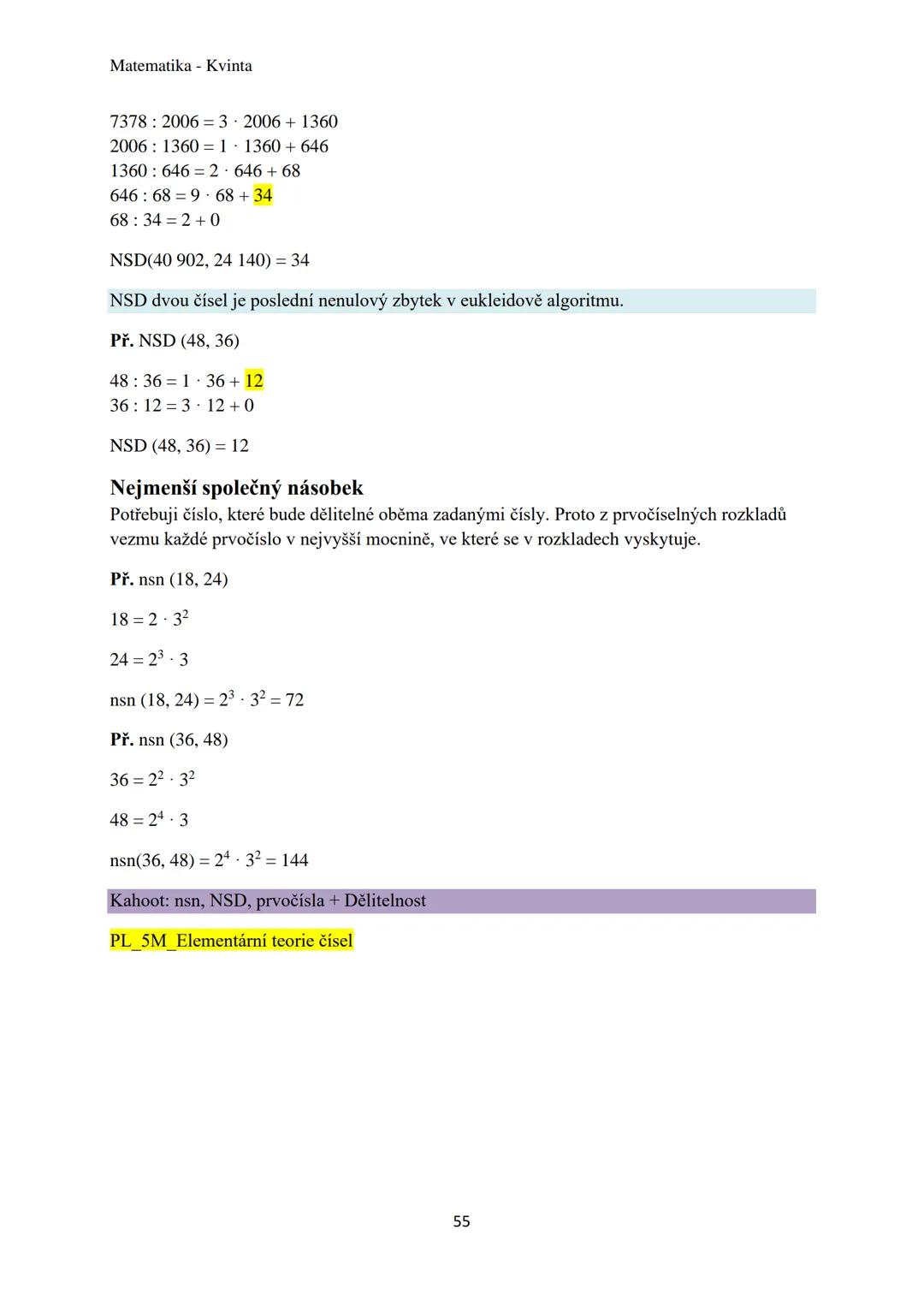 Matematika - Kvinta
Číselné obory..................................................3
Množiny................................................