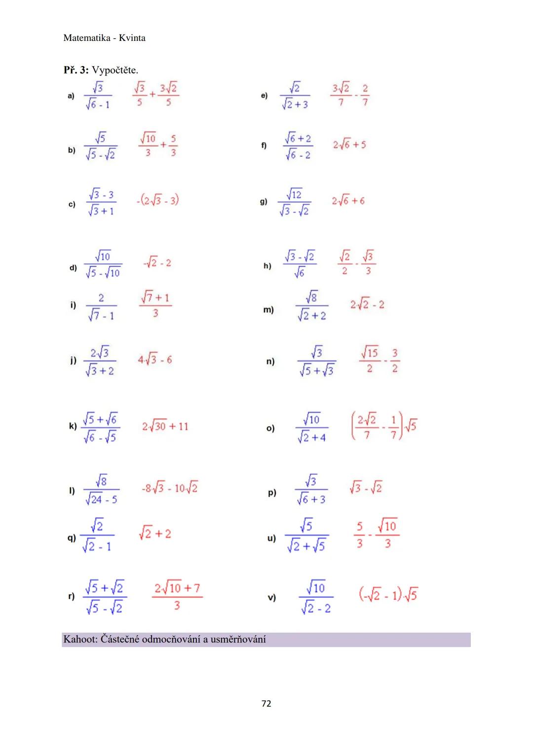 Matematika - Kvinta
Číselné obory..................................................3
Množiny................................................