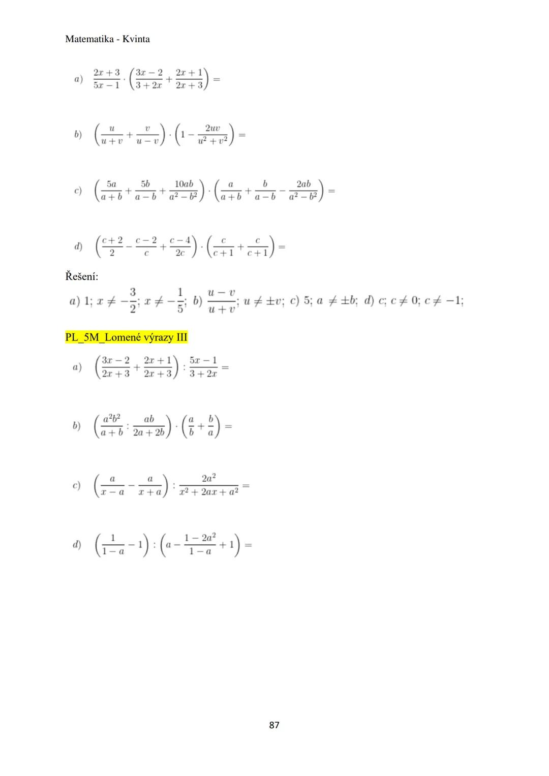 Matematika - Kvinta
Číselné obory..................................................3
Množiny................................................