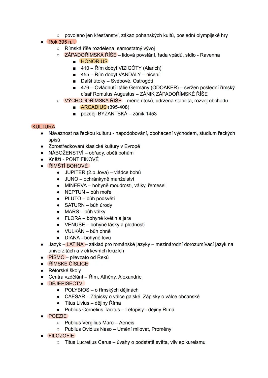 Periodizace římských dějin
4. ANTICKÝ Řím
* DOBA KRÁLOVSKÁ - 8.st.-510 př.n.l. REPUBLIKA - 509-31 př.n.l.
* CÍSAŘSTVÍ
* PRINCIPÁ
