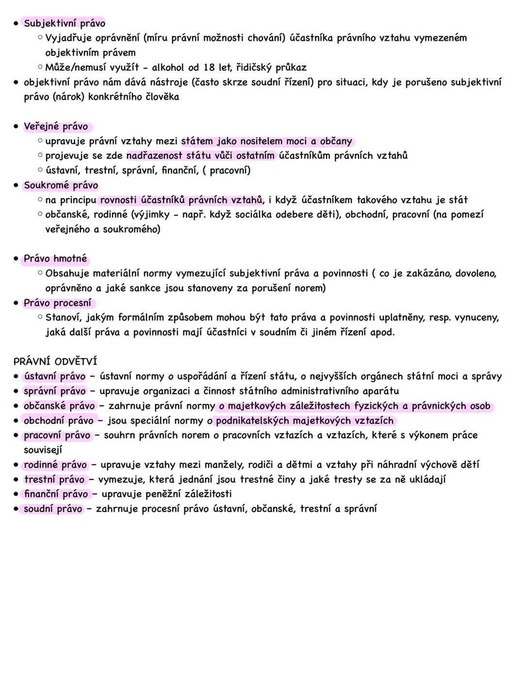 --- OCR Start ---
SYSTÉM PRÁVA
= představuje uspořádání právních předpisů podle jejich obsahu do příslušného právního odvětví
POJEM PRÁVO
•