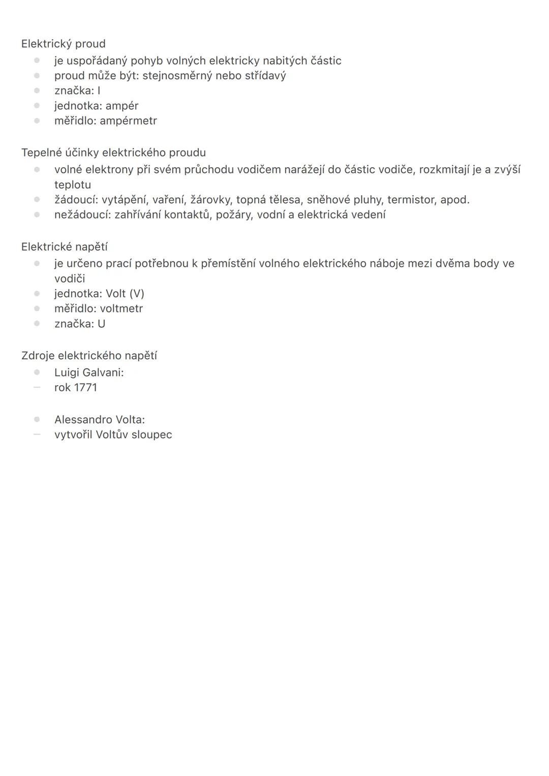 --- OCR Start ---
Elektrický proud
je uspořádaný pohyb volných elektricky nabitých částic
proud může být: stejnosměrný nebo střídavý
značka: