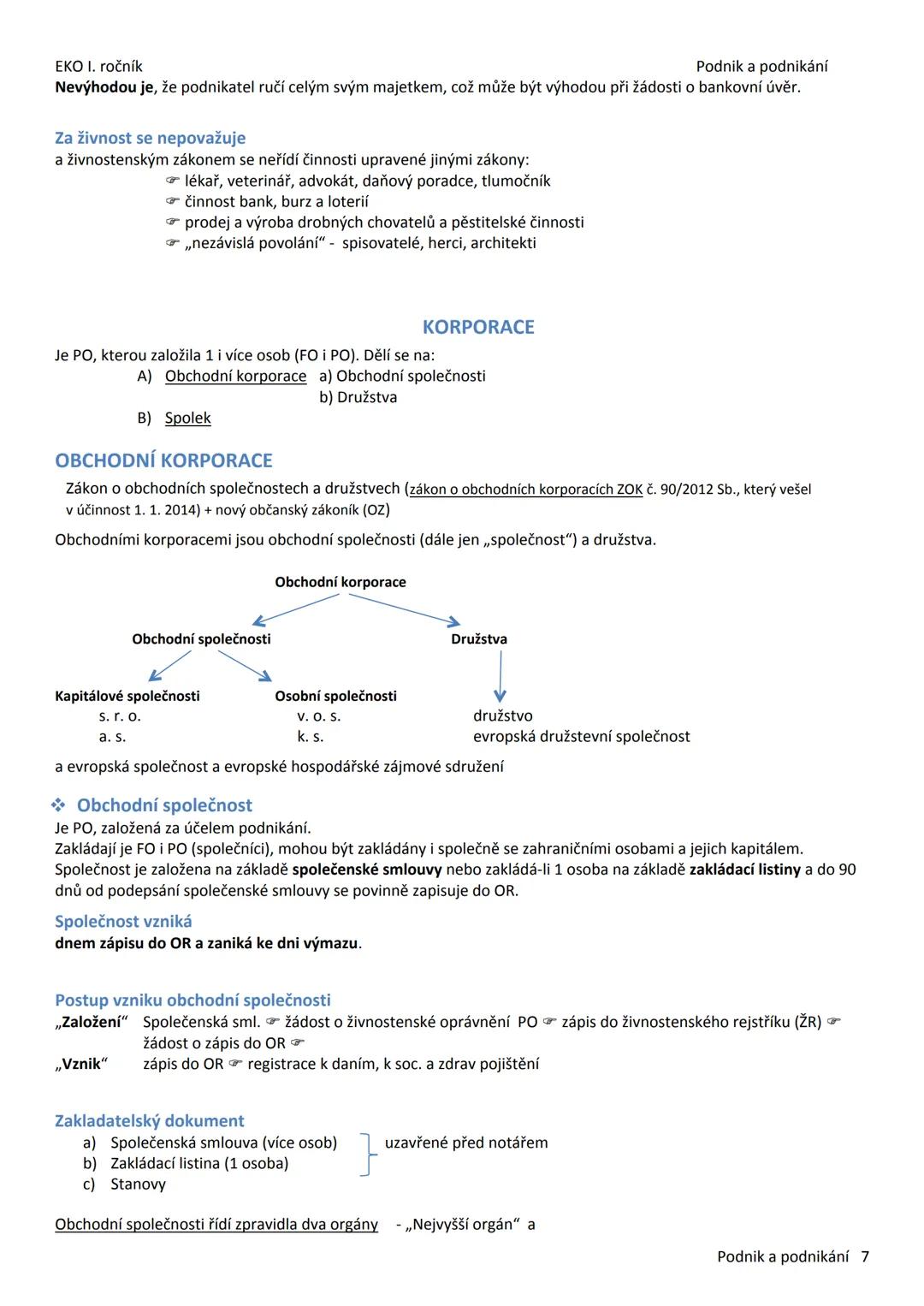 --- OCR Start ---
EKO I. ročník
Podnik a podnikání
2 PODNIK A PODNIKÁNÍ
Podnikání
Podnikání je: - soustavná činnost (pravidelně, opakovaně),