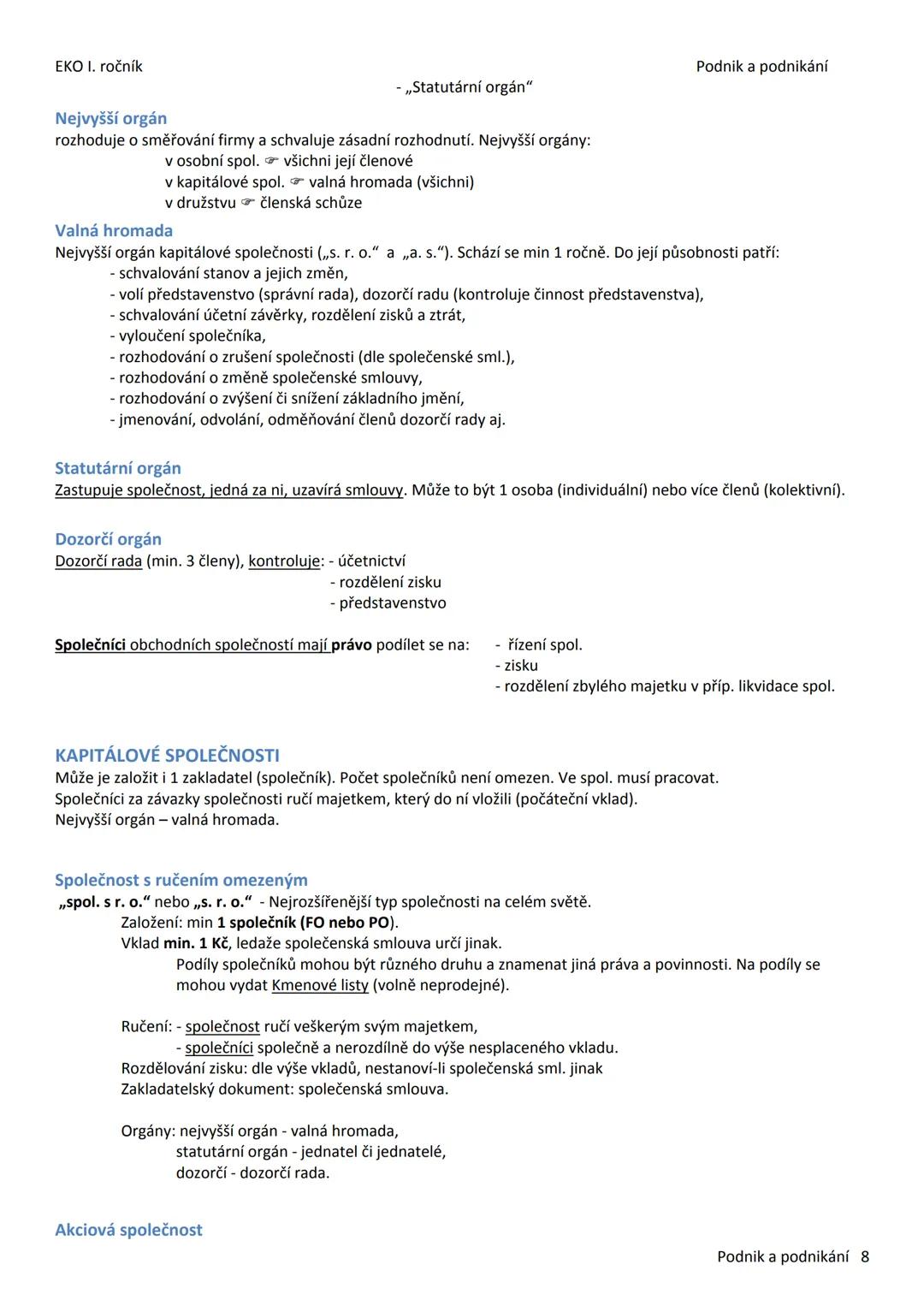 --- OCR Start ---
EKO I. ročník
Podnik a podnikání
2 PODNIK A PODNIKÁNÍ
Podnikání
Podnikání je: - soustavná činnost (pravidelně, opakovaně),