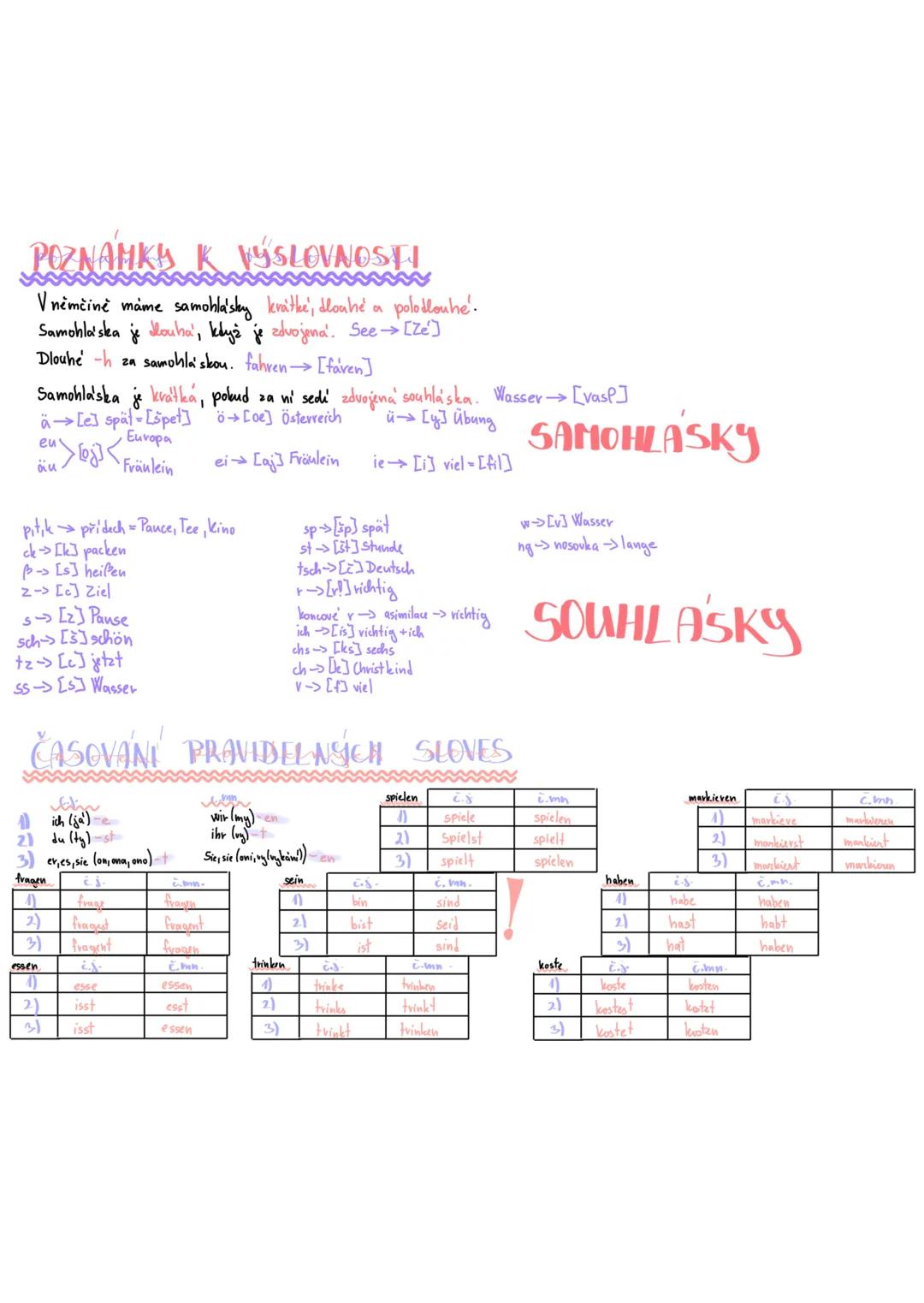 Výslovnost a časování sloves