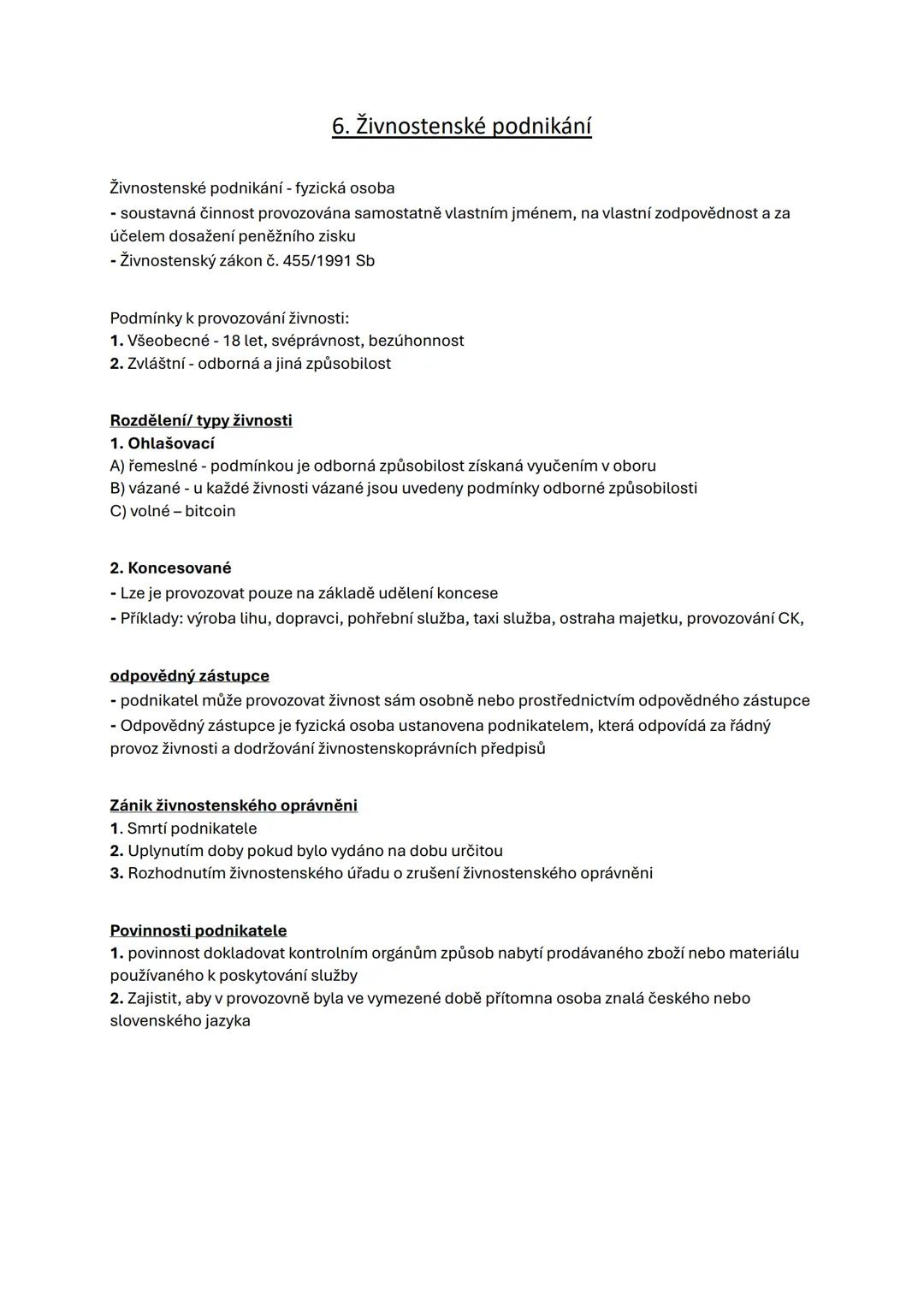 Živnostenské podnikání