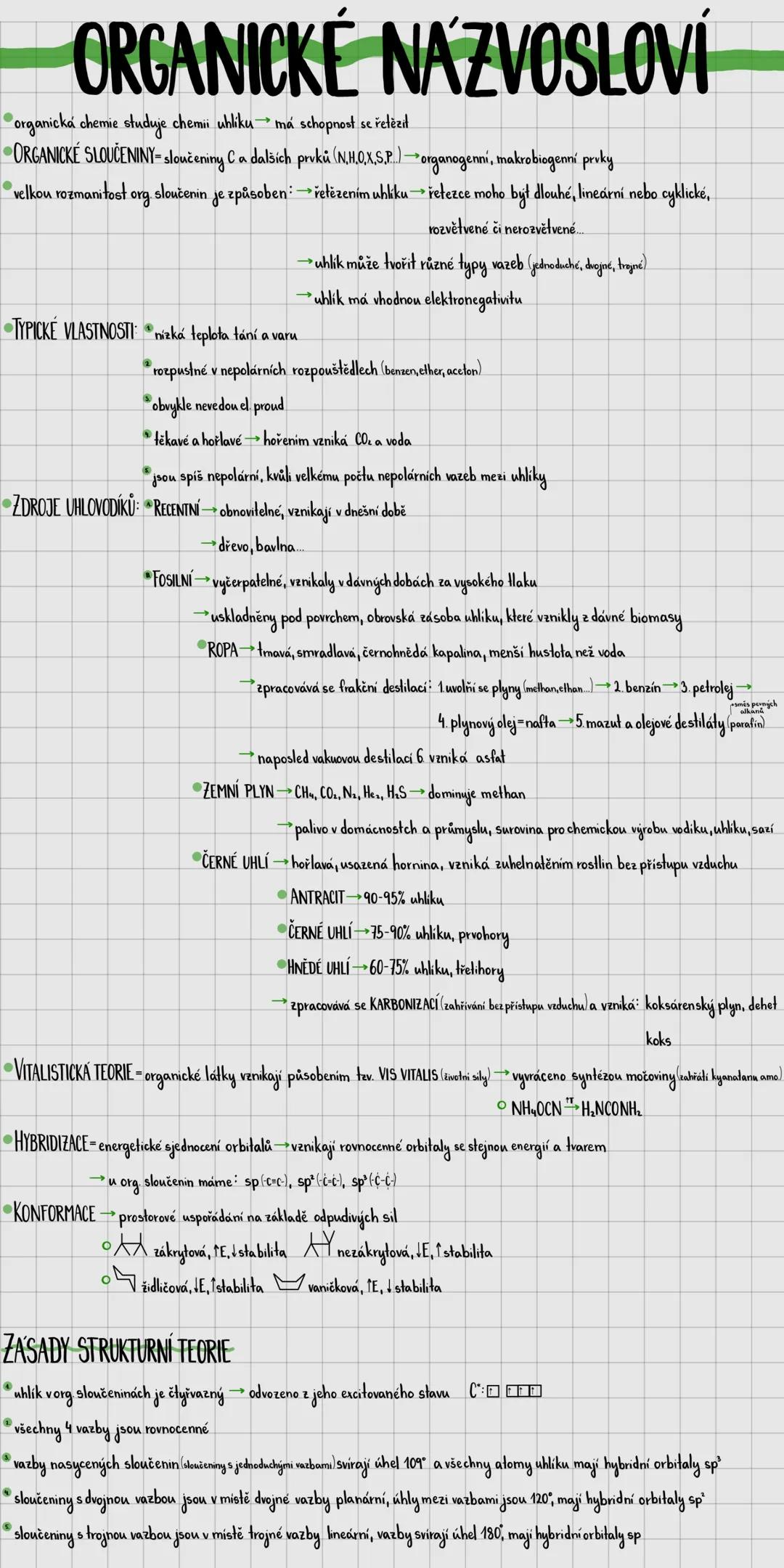 # ORGANICKÉ NÁZVOSLOVÍ
* organická chemie studuje chemii uhlíku má schopnost se řetězd
* ORGANICKÉ SLOUČENINY-sloučeniny Ca dalších prv