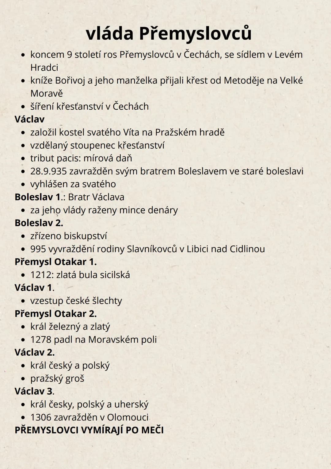 # vláda Přemyslovců
• koncem 9 století ros Přemyslovců v Čechách, se sídlem v Levém
Hradci
• kníže Bořivoj a jeho manželka přijali křest od