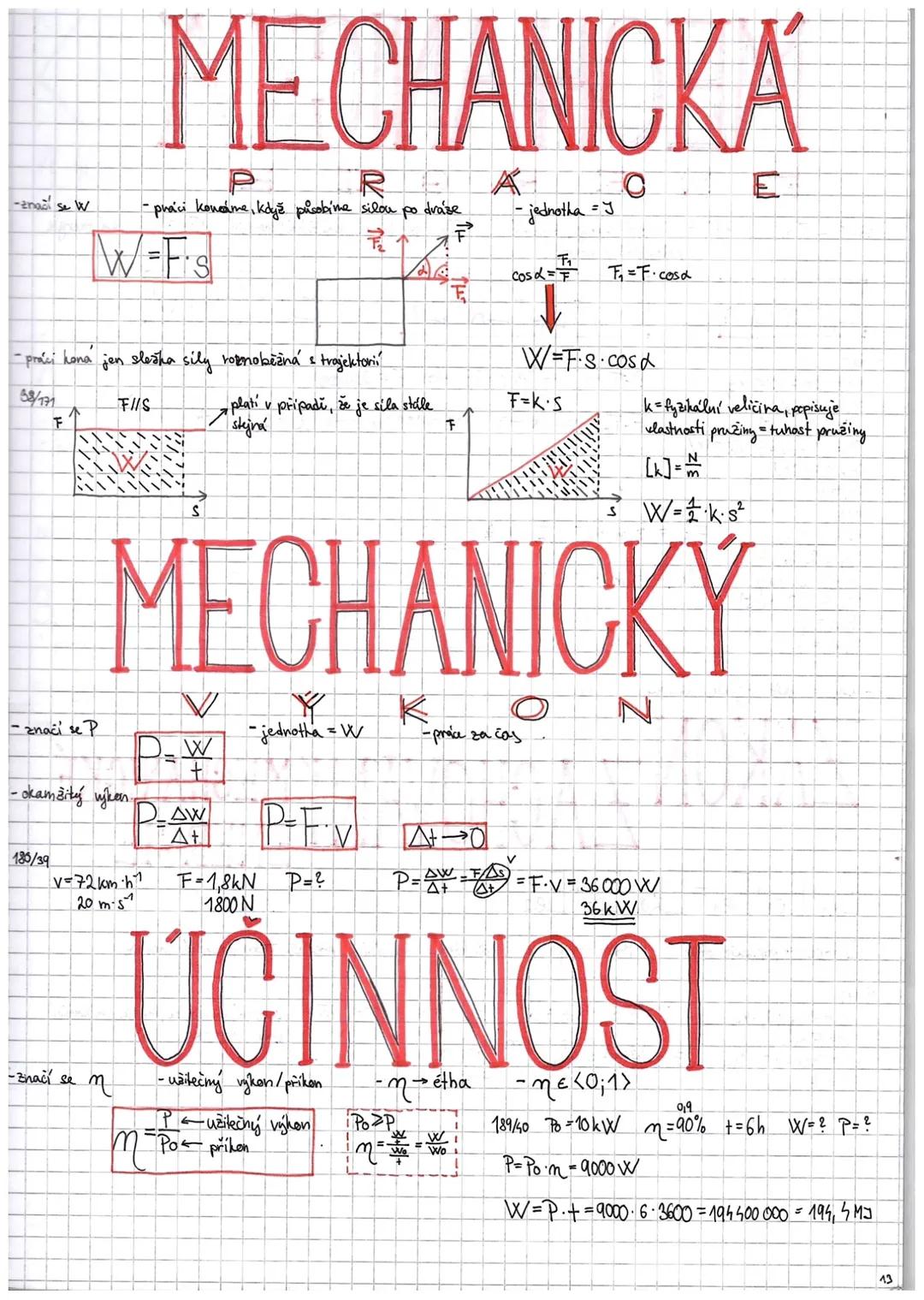 MECHANICKA
-znad se W
PRÁCE
- práci konáme, když působíme silou po dráze
- jednotha = J
$W=F\cdot s$
$cosd=\frac{F_1}{F}=F\cdot cosa$
$W=F\