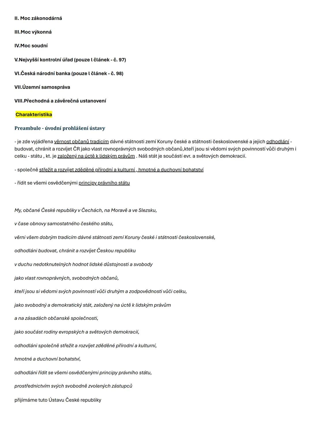 # ÚSTAVNÍ PRÁVO
Ústavní právo je soubor norem upravujících nejdůležitější právní vztahy ve státě -
Izákladní práva a svobody občanů
1. uspoř