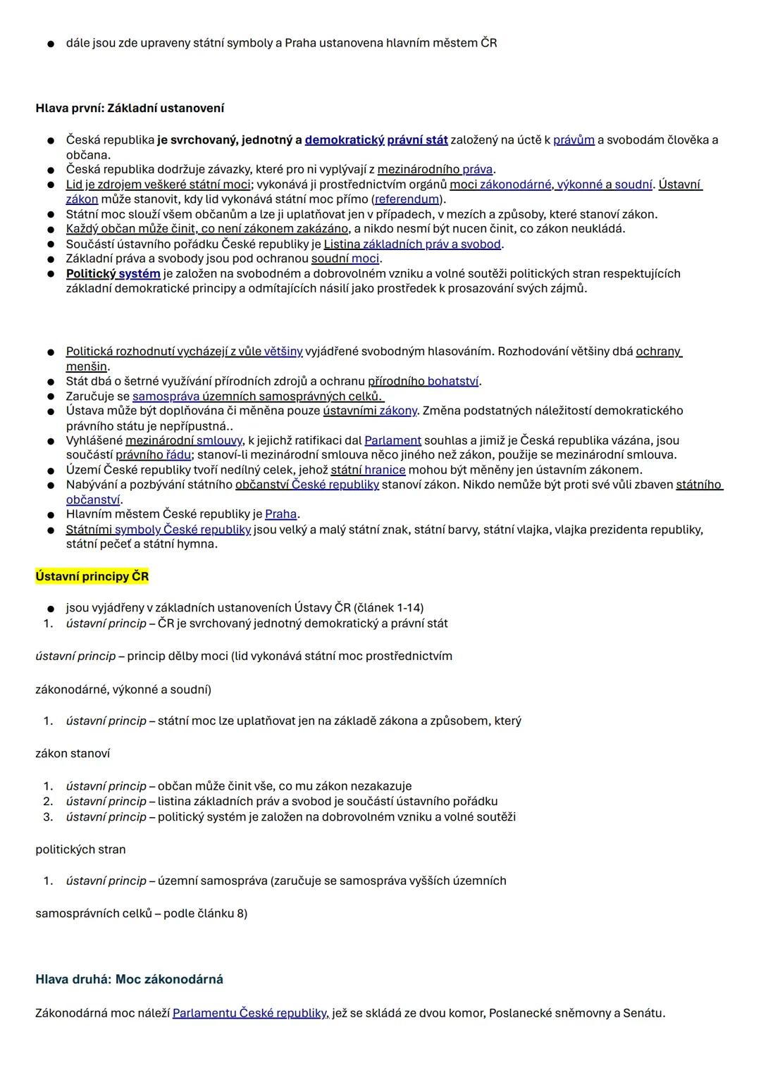 # ÚSTAVNÍ PRÁVO
Ústavní právo je soubor norem upravujících nejdůležitější právní vztahy ve státě -
Izákladní práva a svobody občanů
1. uspoř
