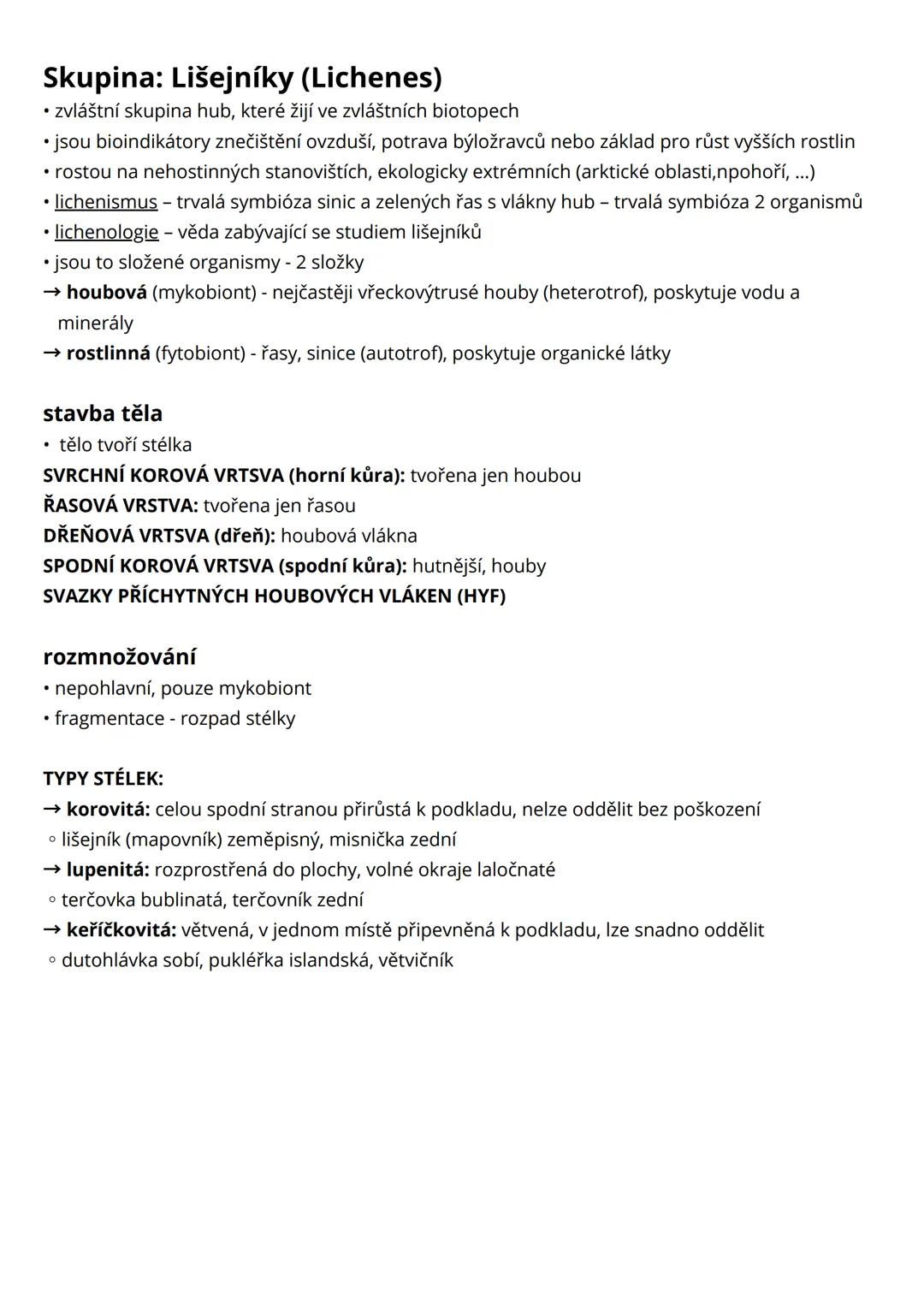 --- OCR Start ---
houby a lišejníky
• mykologie = věda zabývající se studiem hub
• jednobuněčné i mnohobuněčné organismy + makroskopické i m