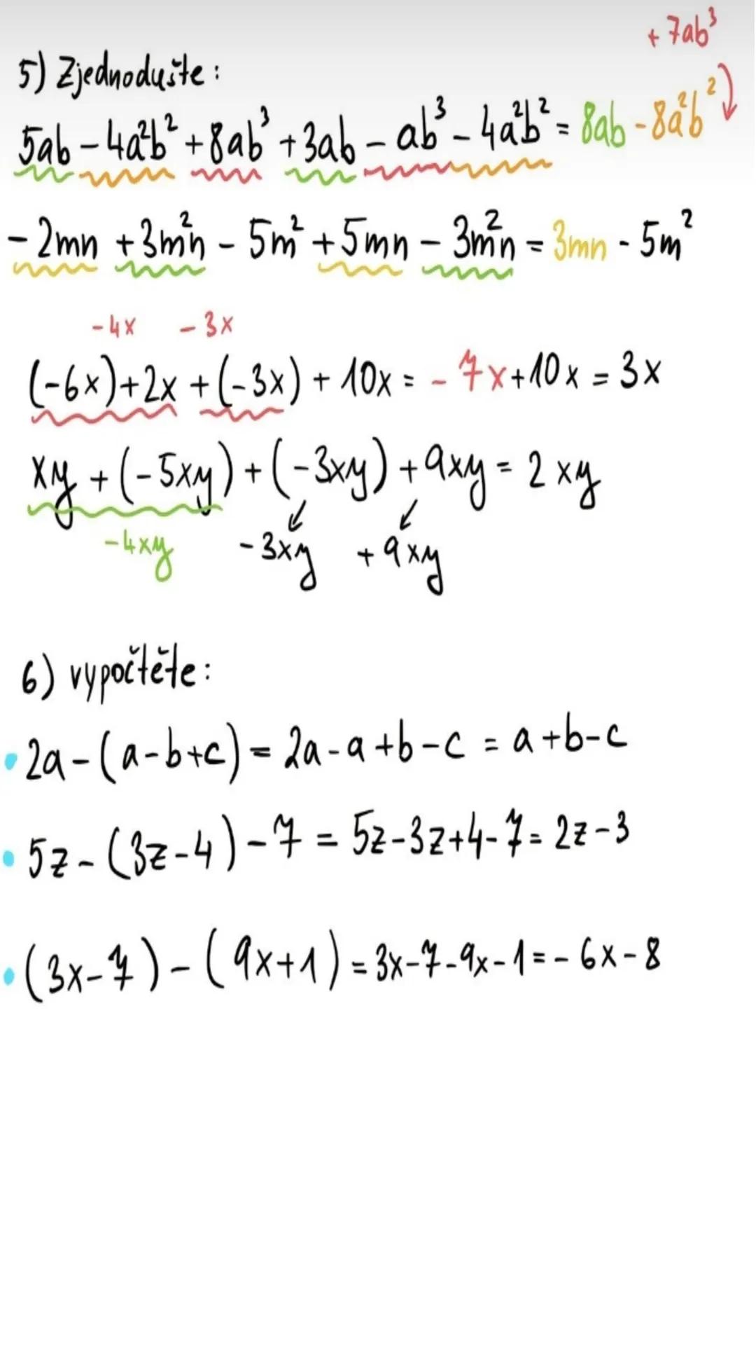# Mnohočleny --- OCR Start ---
Mnohočleny
Jednočlen:
• výraz obsahující číslo, proměnnou a jejich součin
↓
x_{1}m_{1} z,a,b,...
✔
3a, 2ab, 8